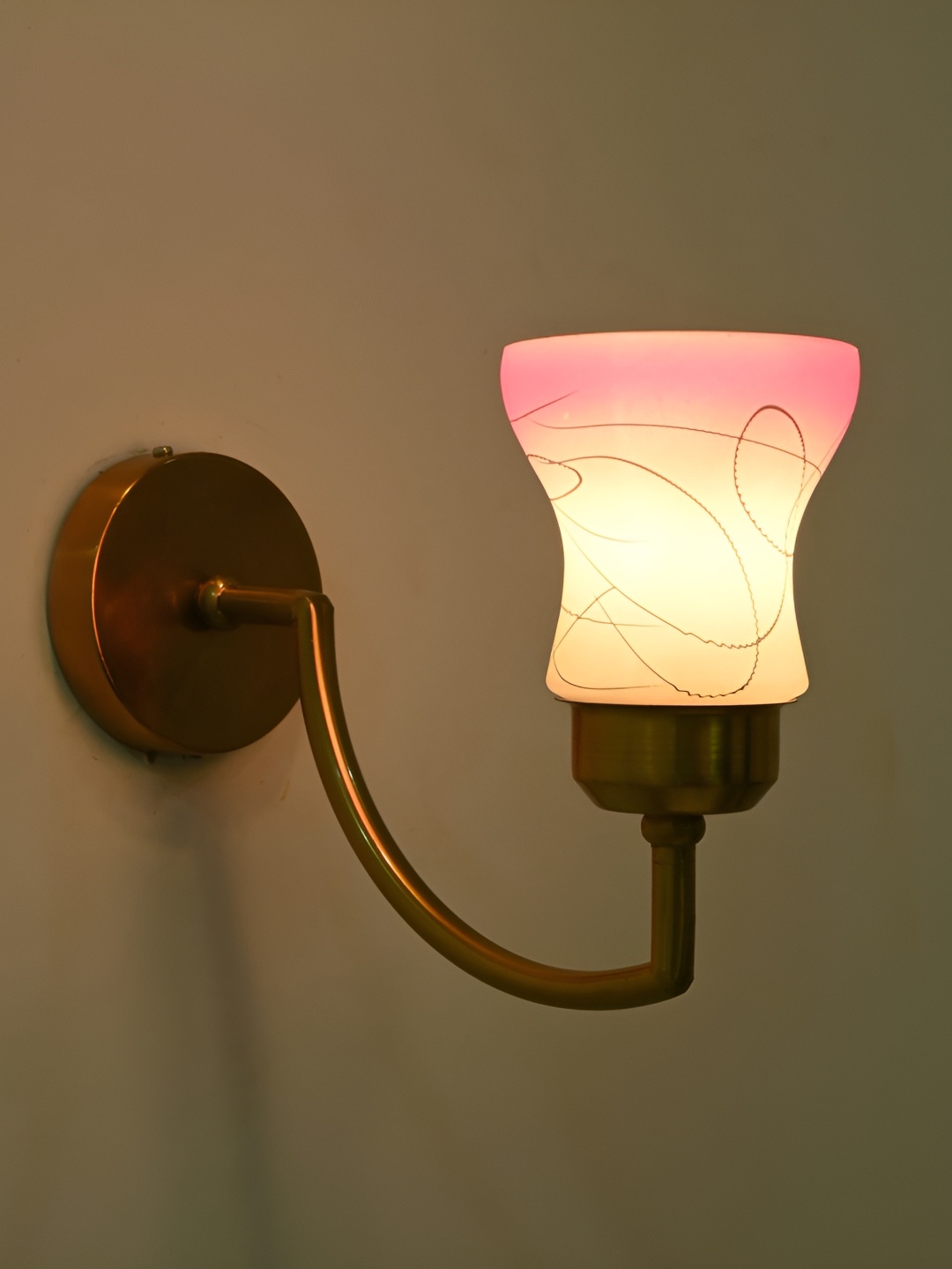

Afast Pink & White Glass Traditional Rectangle Shaped Wall Lamp