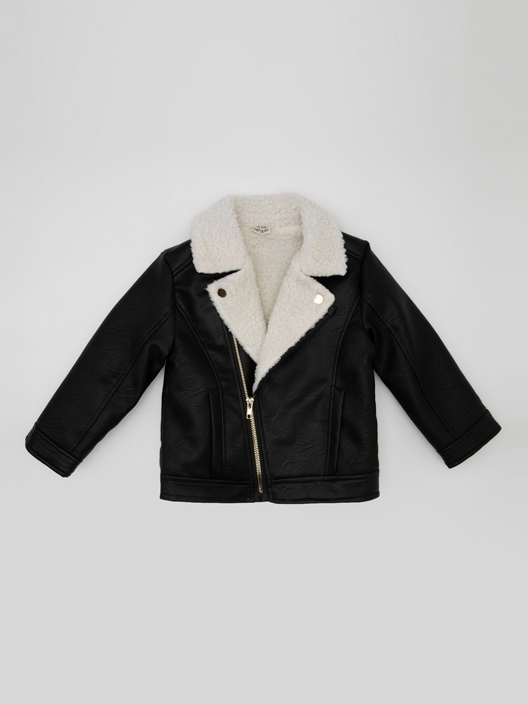 

DeFacto Girls Lapel Neck Padded Jacket, Black
