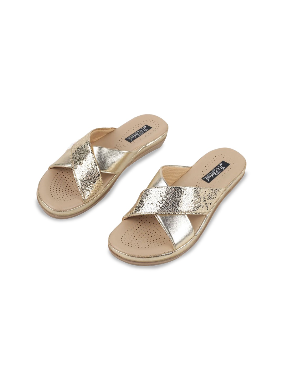 

Pabish Footwears Women Embellished Open Toe Flats, Beige