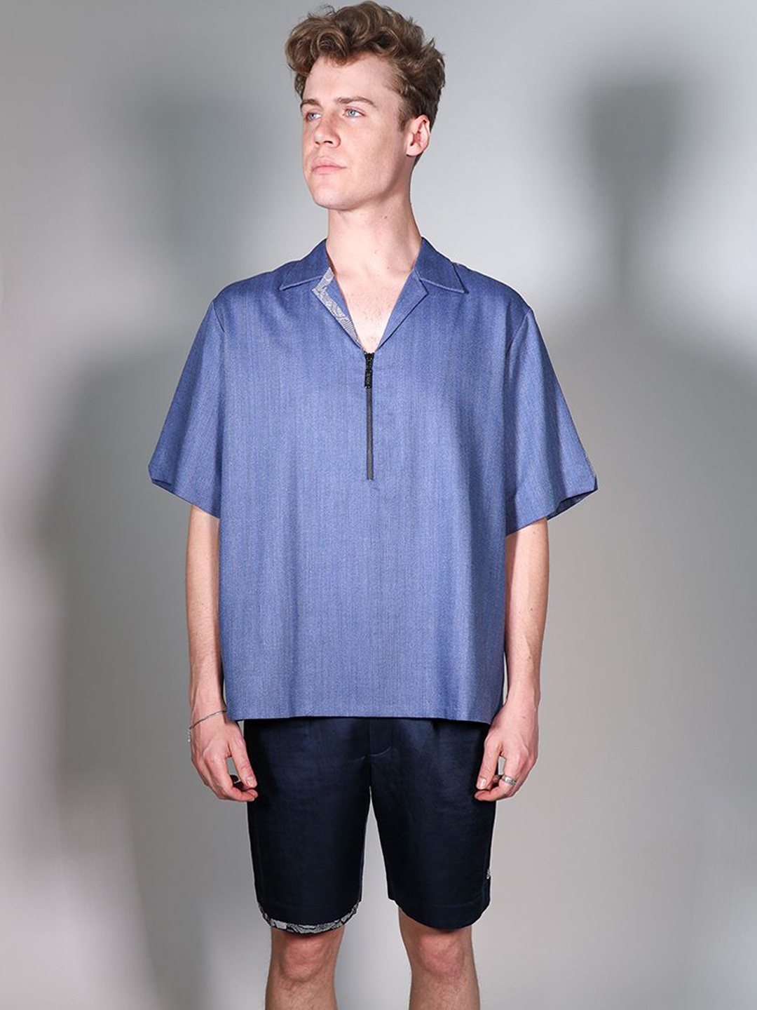 

Arya Giri Short Sleeves Shirt With Shorts, Blue