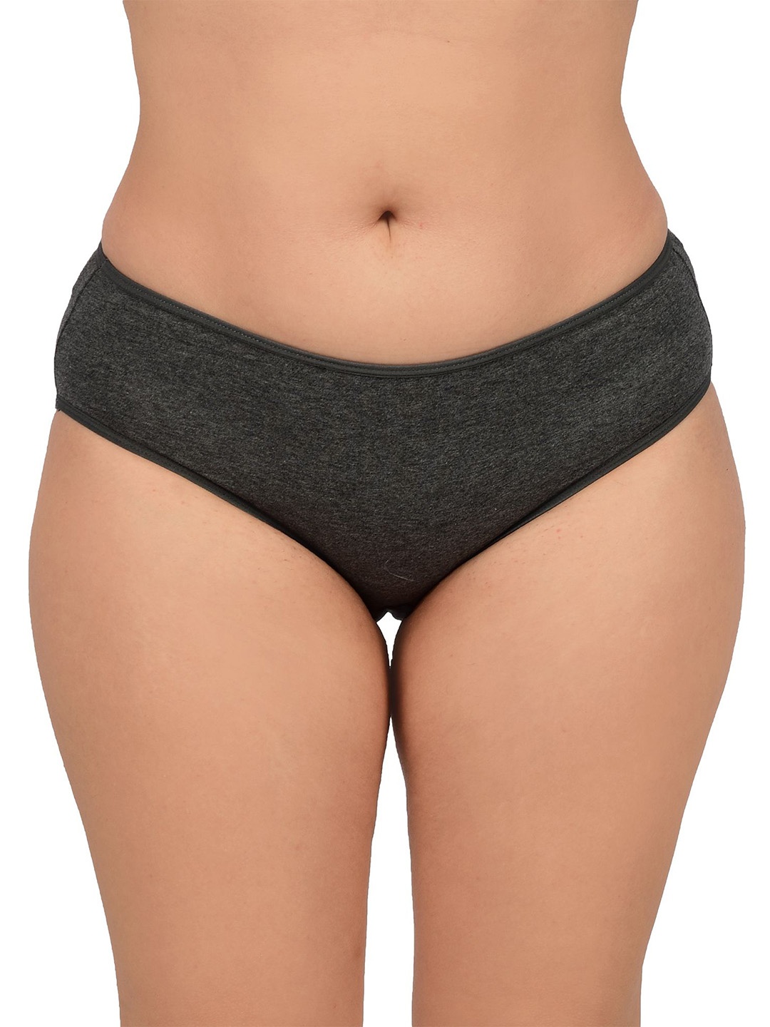 

bare dezire Women High-Rise Basic Seamless Briefs, Grey melange