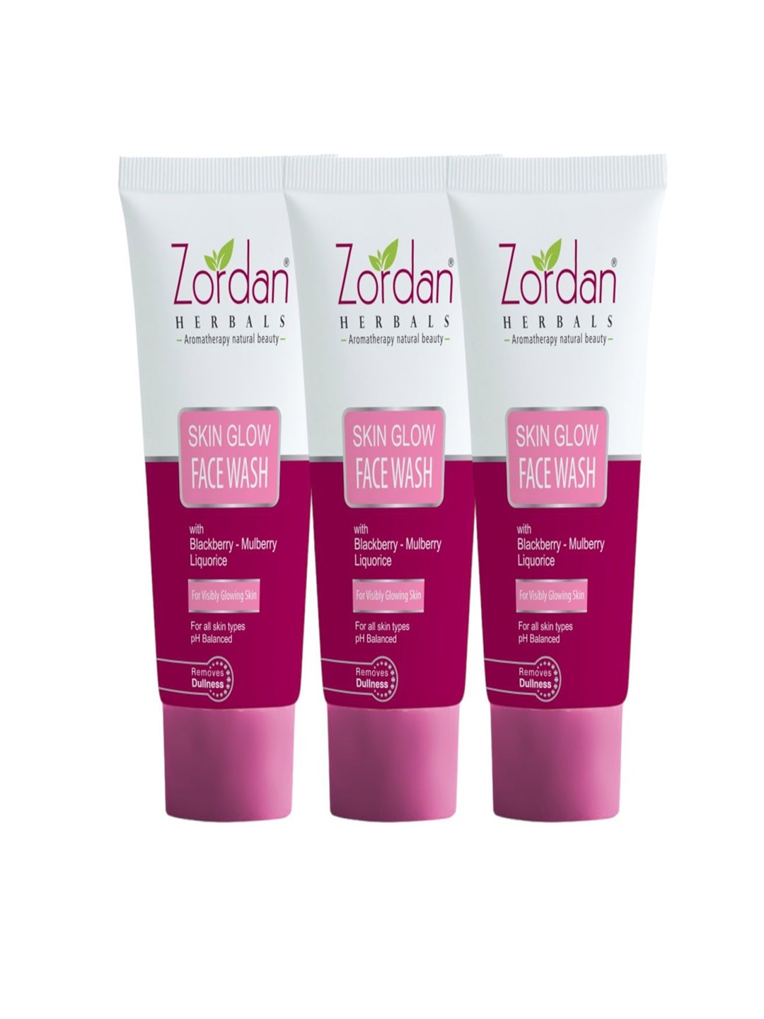 

ZORDAN Set Of 3 Herbals Skin Glow Face Wash - 60 ml Each, Pink