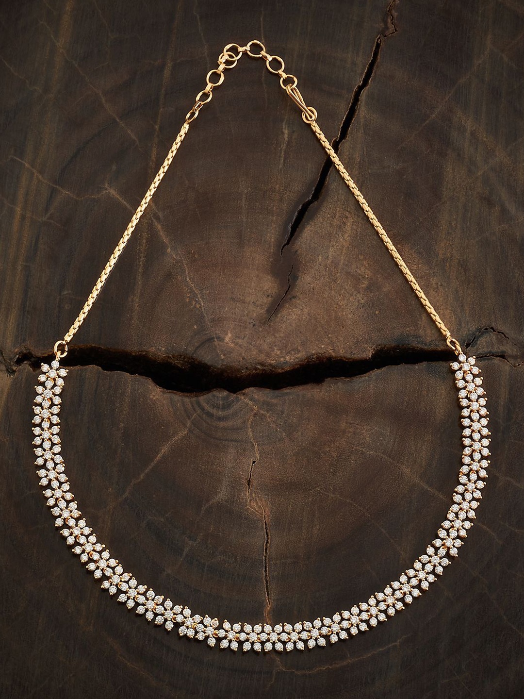 

Kushal's Fashion Jewellery White Gold-Plated Cubic Zirconia Necklace