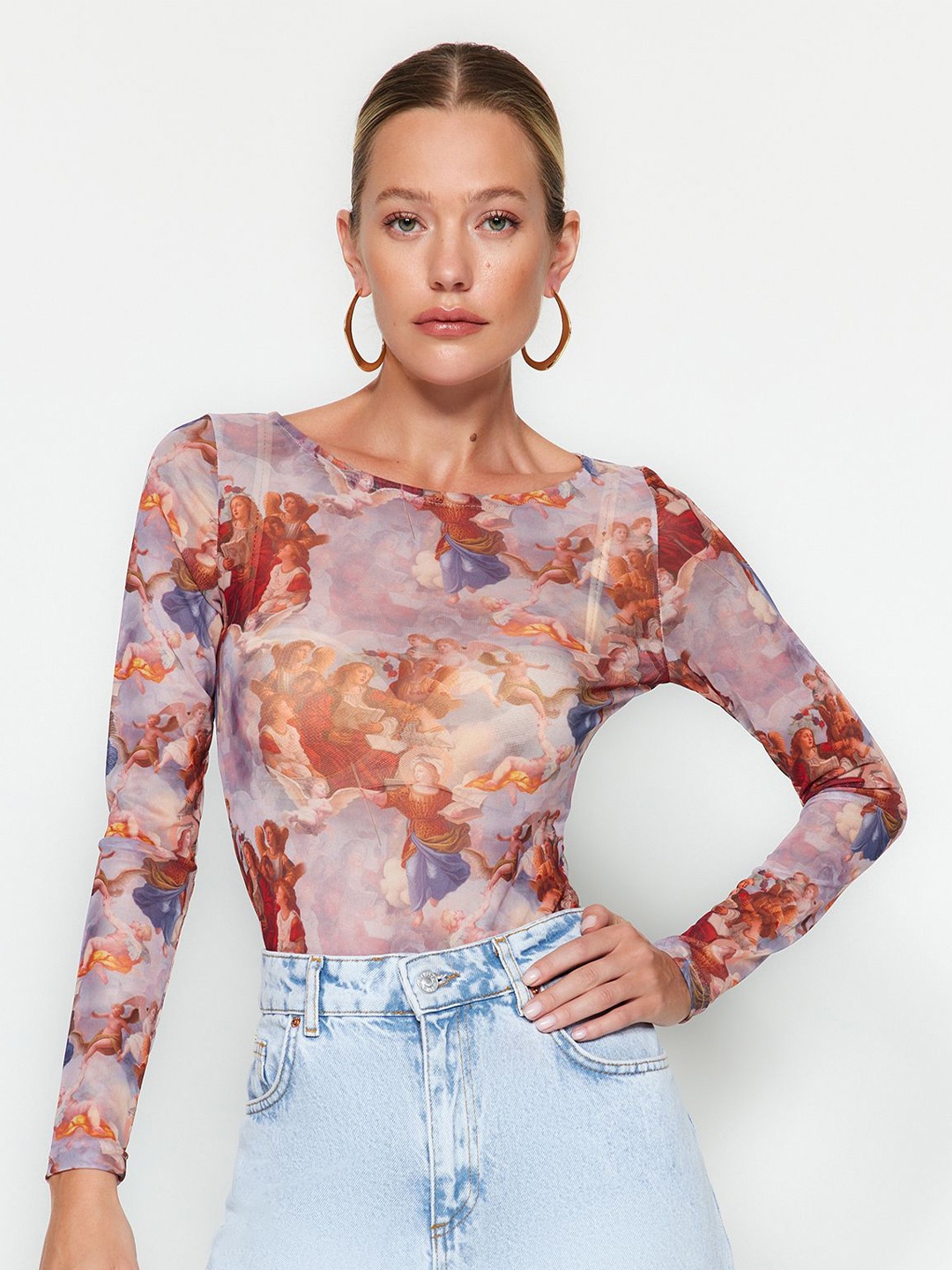 

Trendyol Tie and Dye Print Top, Na