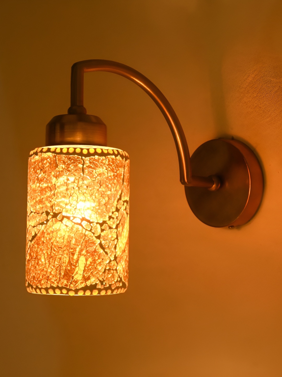 

Afast Orange Colored & White Textured Glass Contemporary Cylinder Shaped Wall Lamp