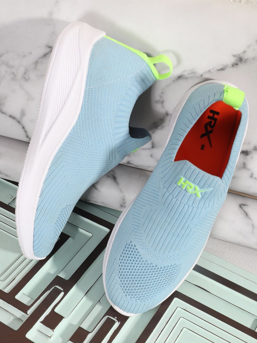 

HRX by Hrithik Roshan Men Textured Slip-On Sneakers, Blue