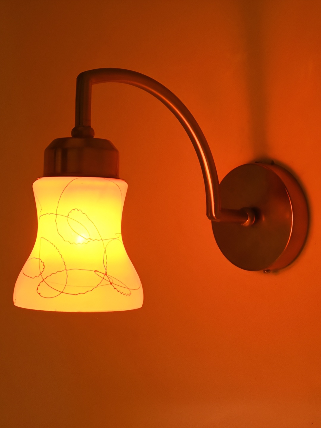 

Afast Orange & White Glass Contemporary Bell Shaped Wall Lamp