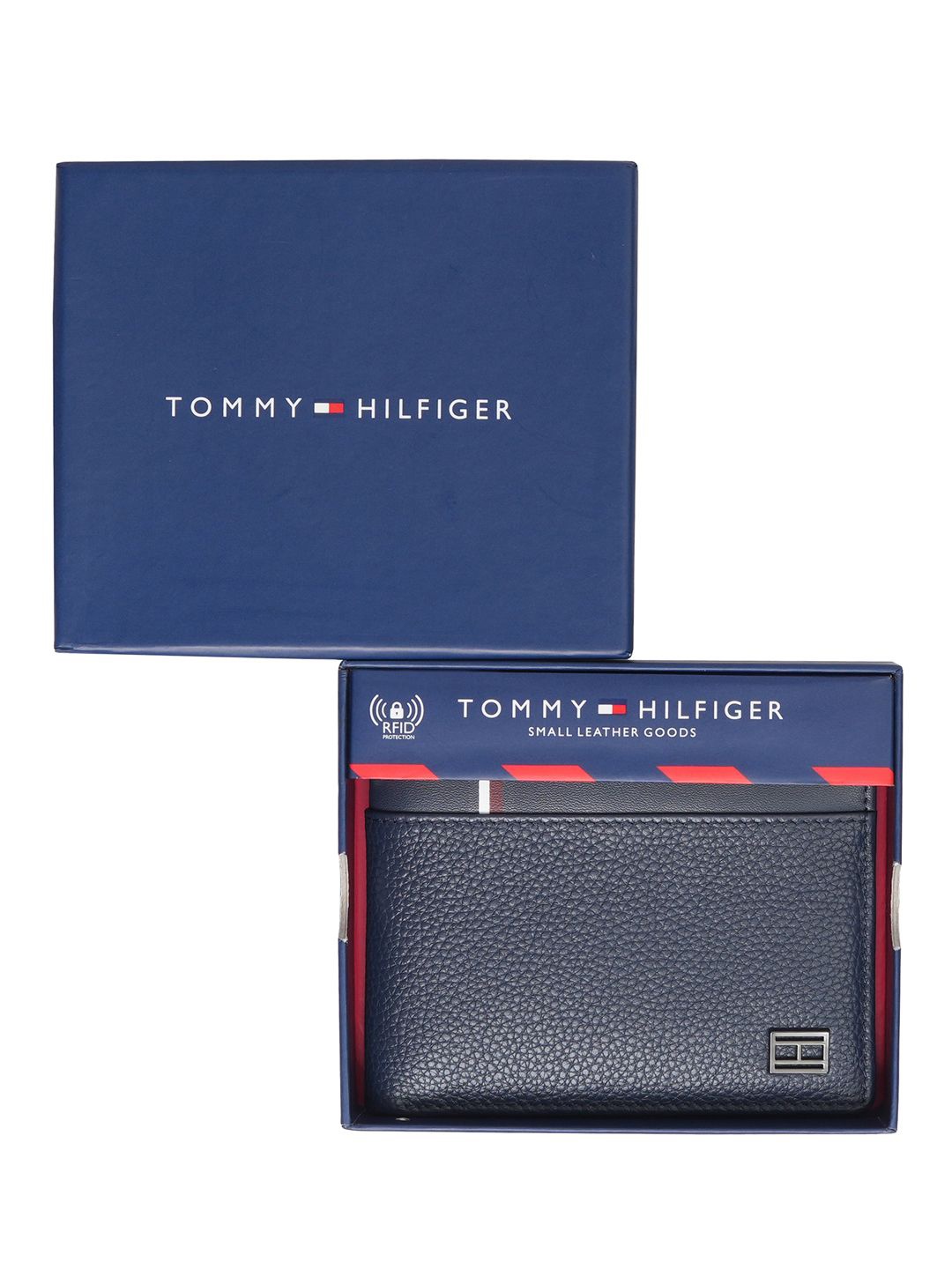 

Tommy Hilfiger Men Leather Two Fold Wallet, Navy blue