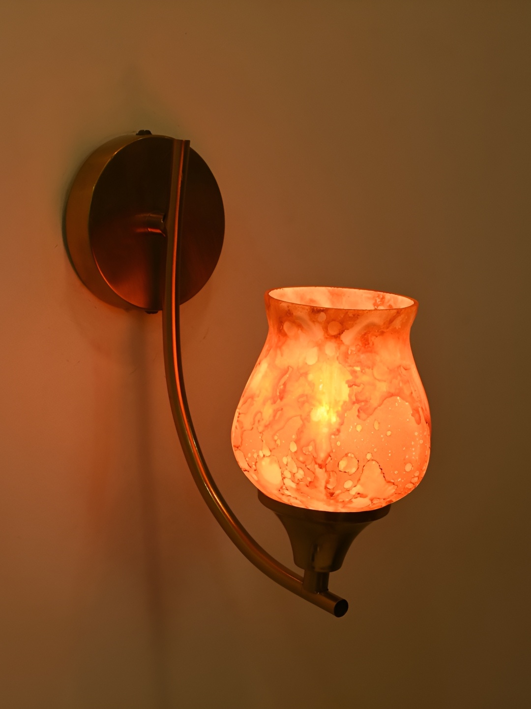 

Afast Orange-Coloured & Red Abstract Contemporary Bell Shaped Glass Wall Lamp