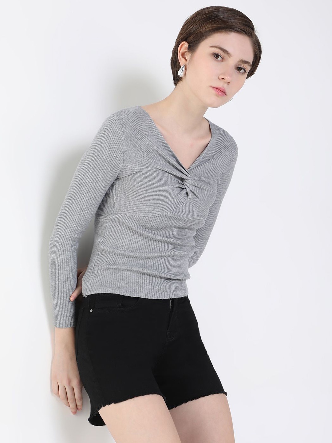 

SHOWOFF Twisted Top, Grey