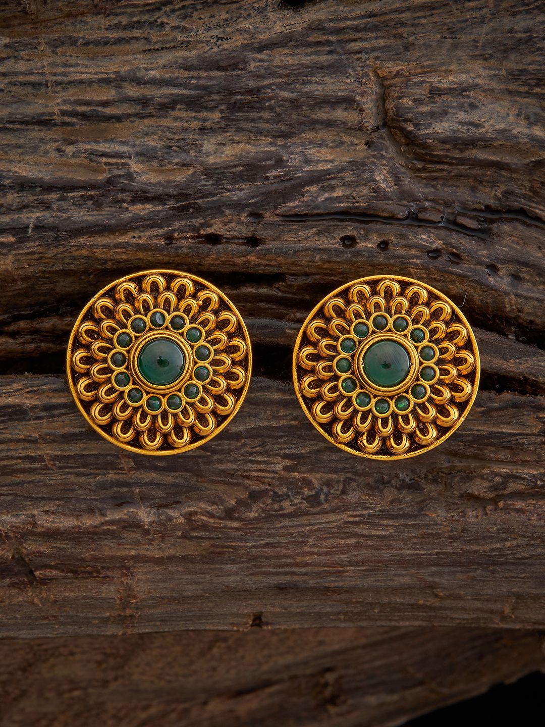 

Kushal's Fashion Jewellery Gold-Plated Antique Studs