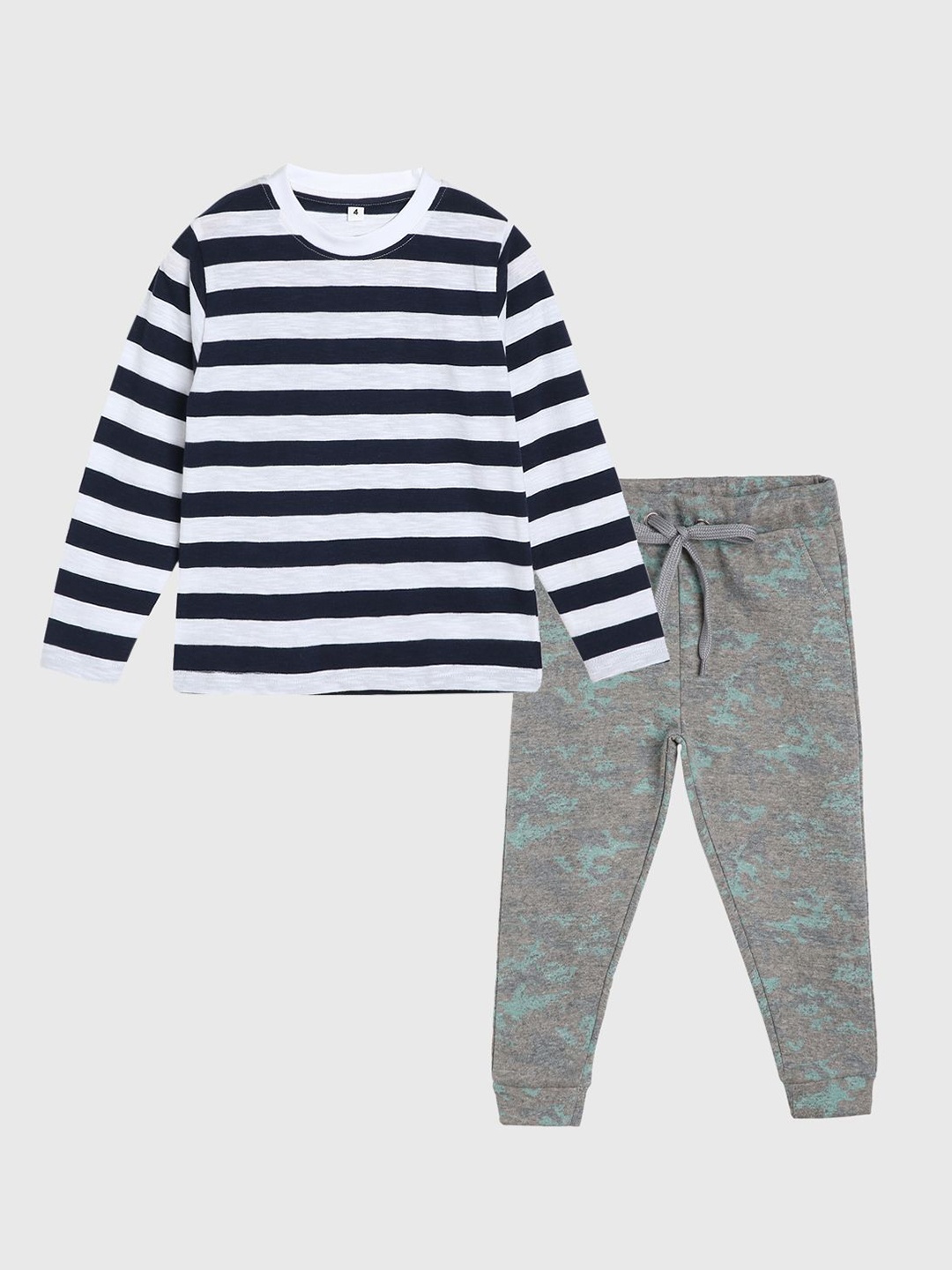 

ETCHED DESIGN Boys Striped Cotton T-shirt, Navy blue