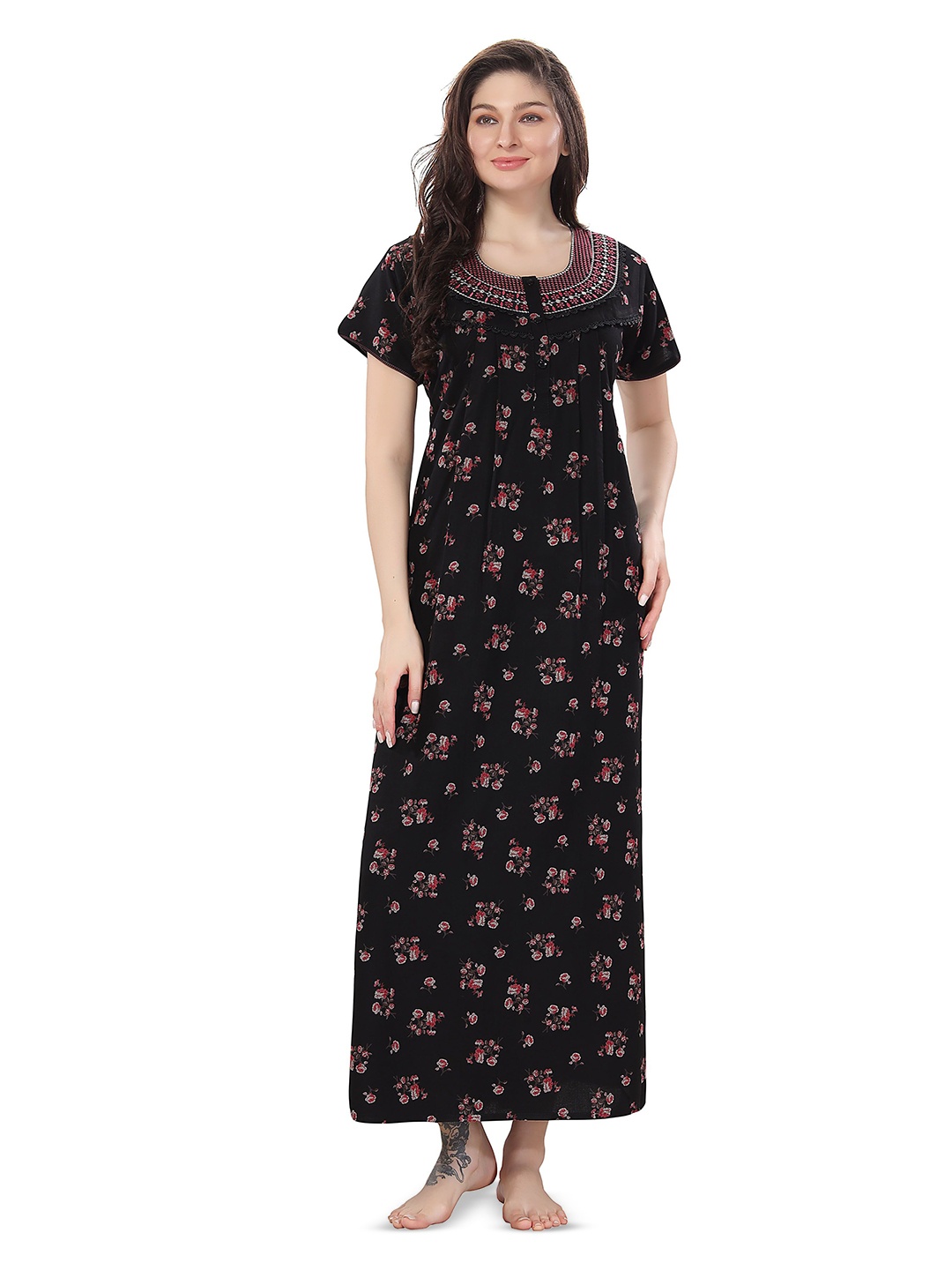 

Soulemo Printed Maxi Nightdress, Black