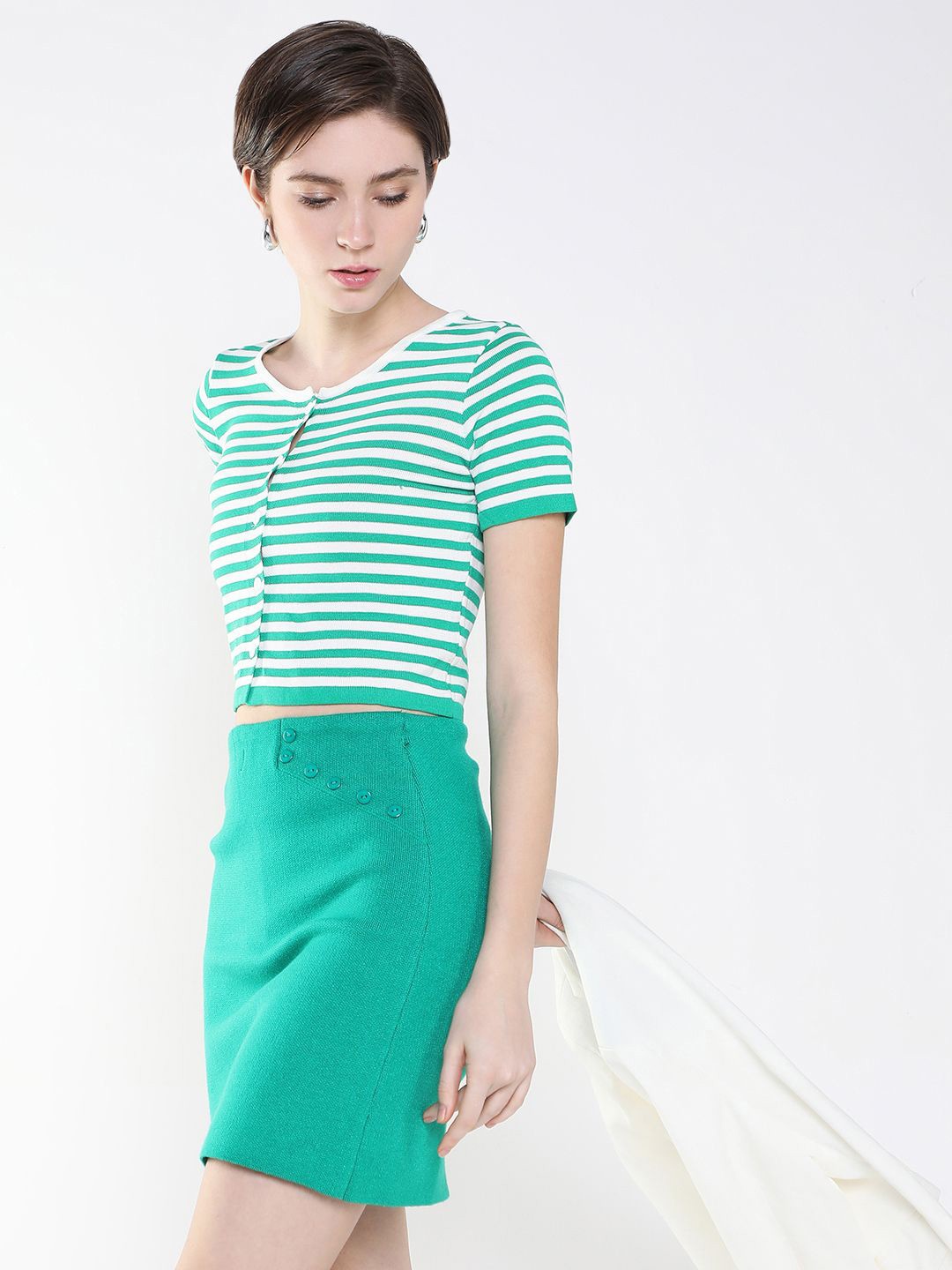 

SHOWOFF Striped Top, Green
