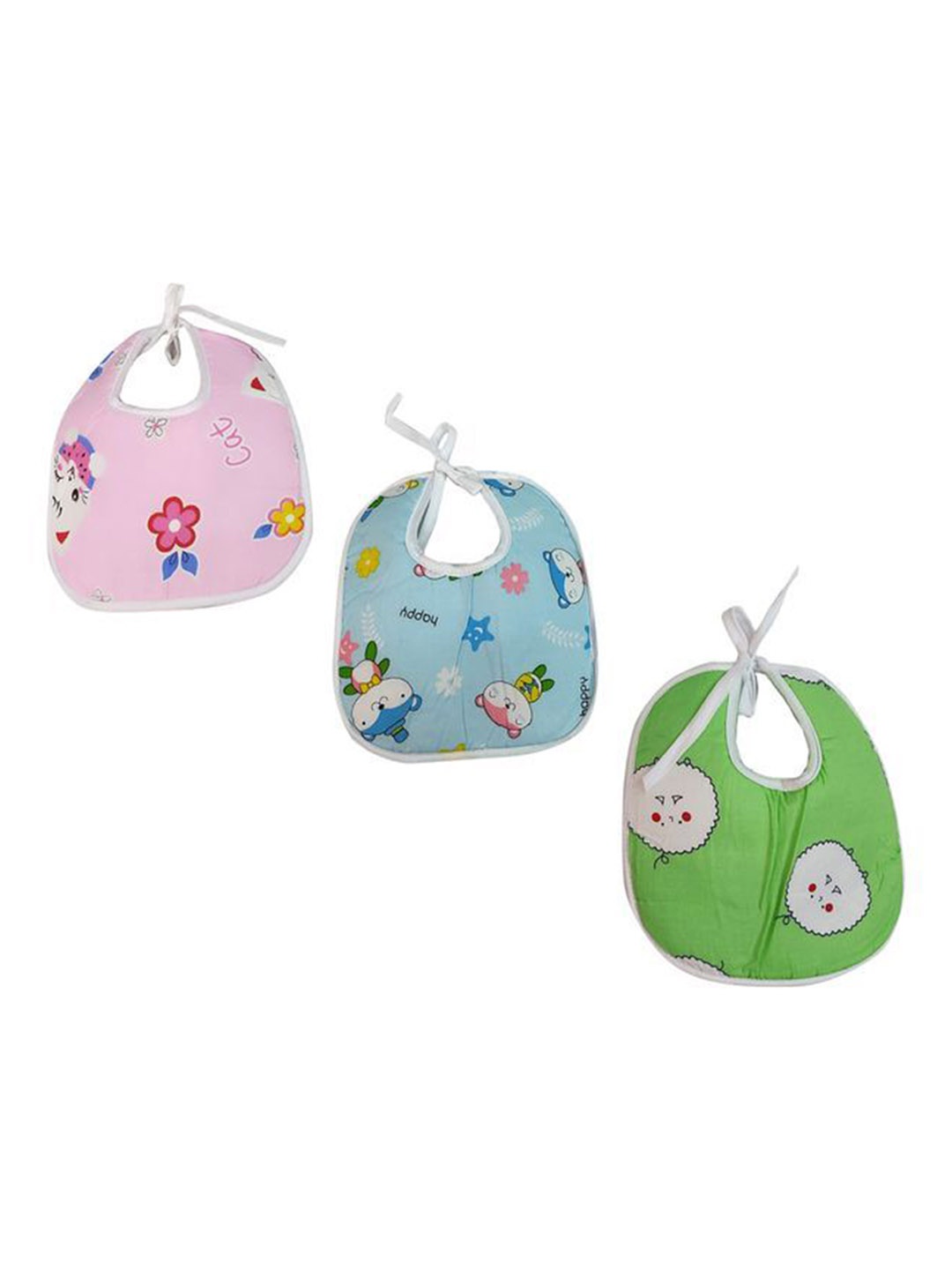 

BAESD Infants Pack Of 3 Printed Pure Cotton Bibs, Pink