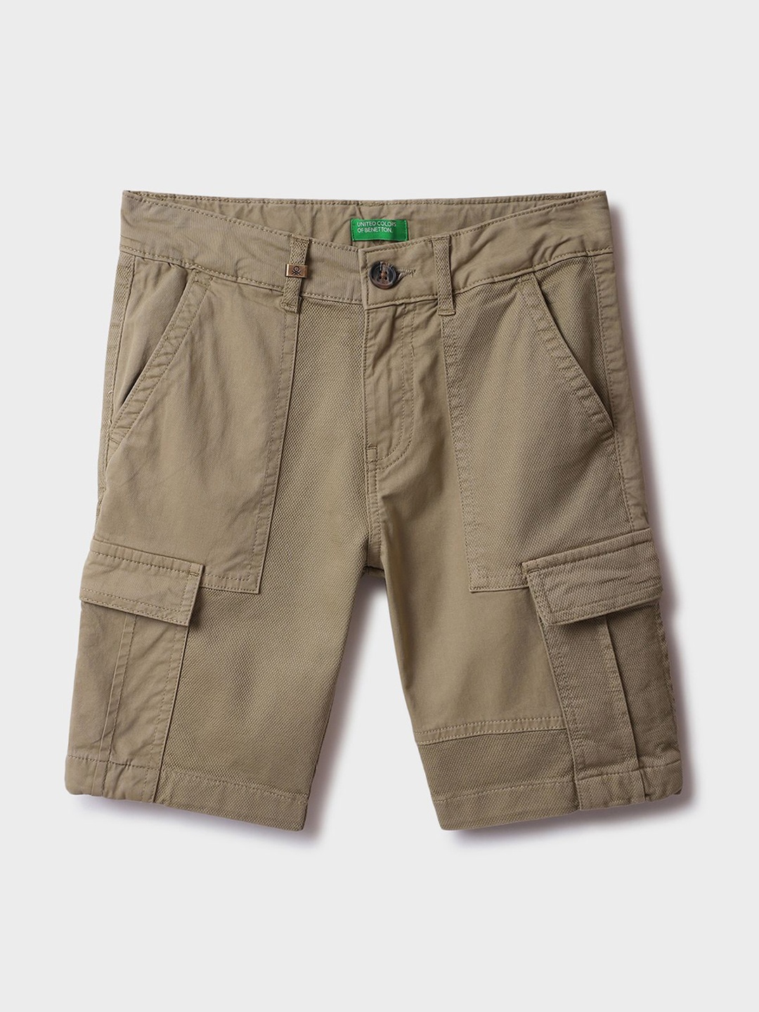 

United Colors of Benetton Boys High-Rise Cargo Shorts, Khaki