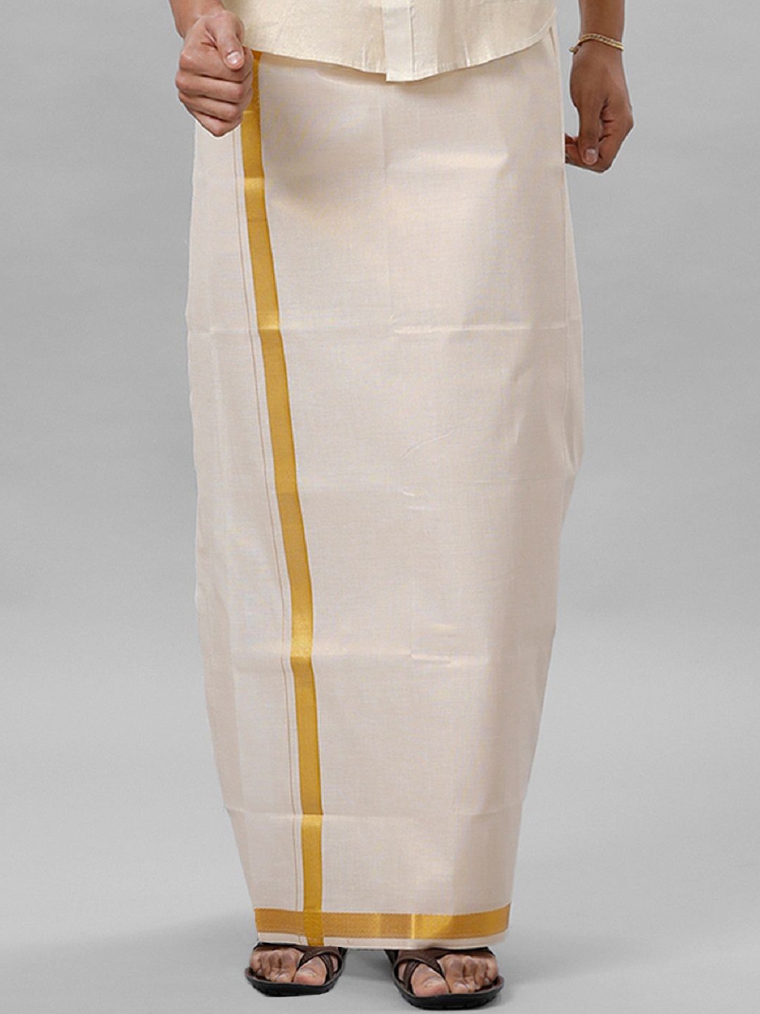 

Ramraj Men Solid Cotton Dhoti, White
