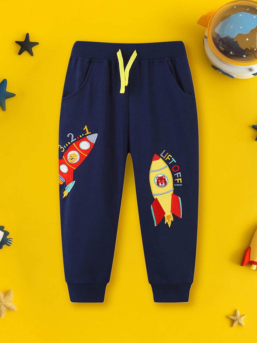 

INCLUD Boys Embroiered Relaxed-Fit Joggers, Navy blue