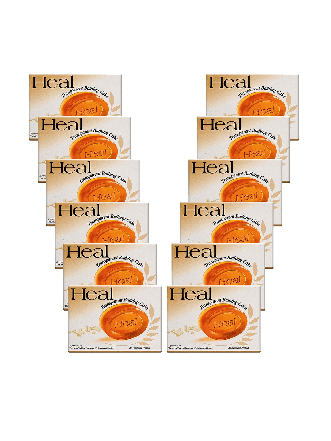 

AVP Set Of 12 Heal Transparent Ayurvedic Bathing Soap-75 Each, Orange