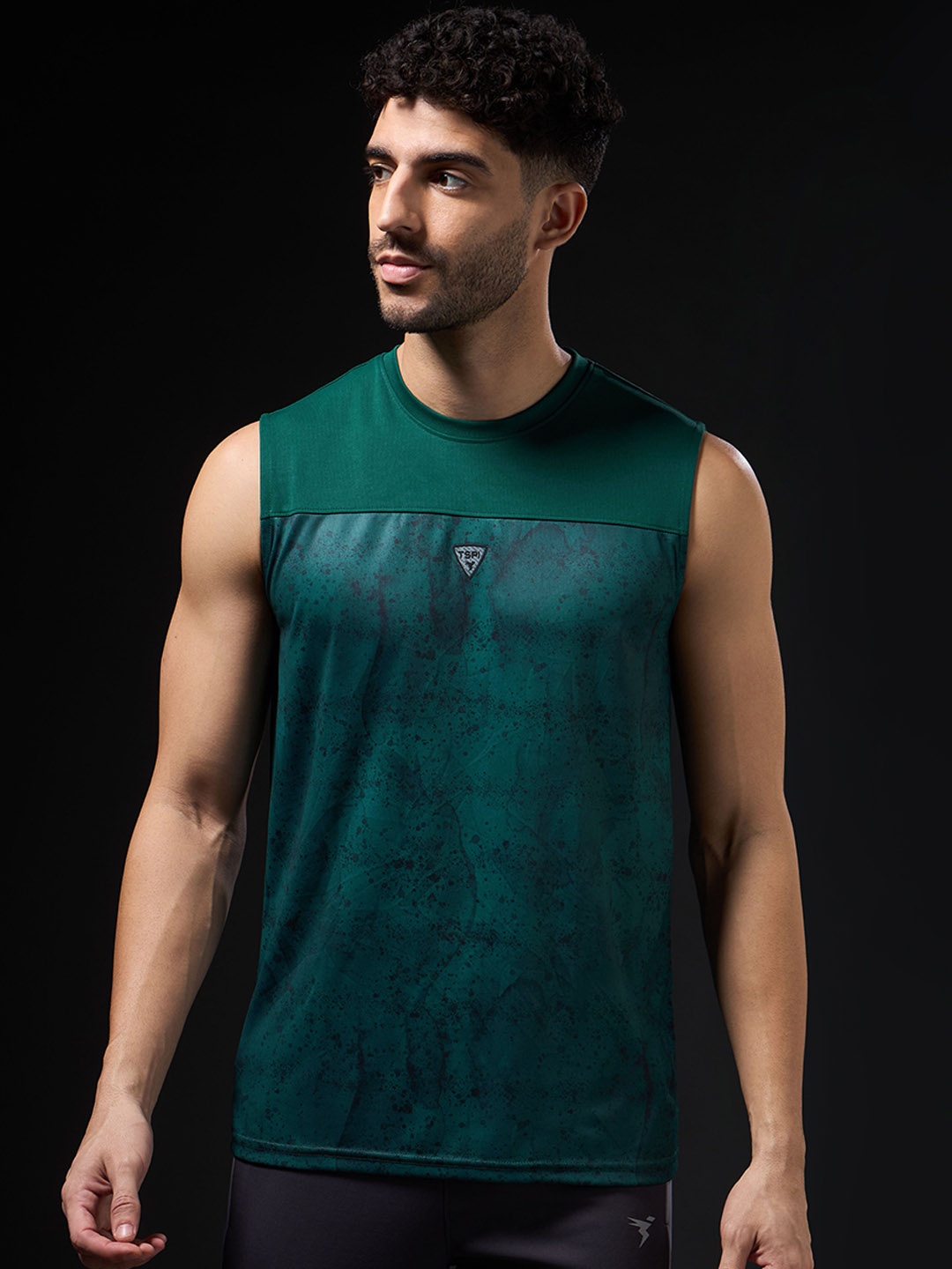 

Technosport Men Printed Slim-Fit Sports Innerwear Vests, Green