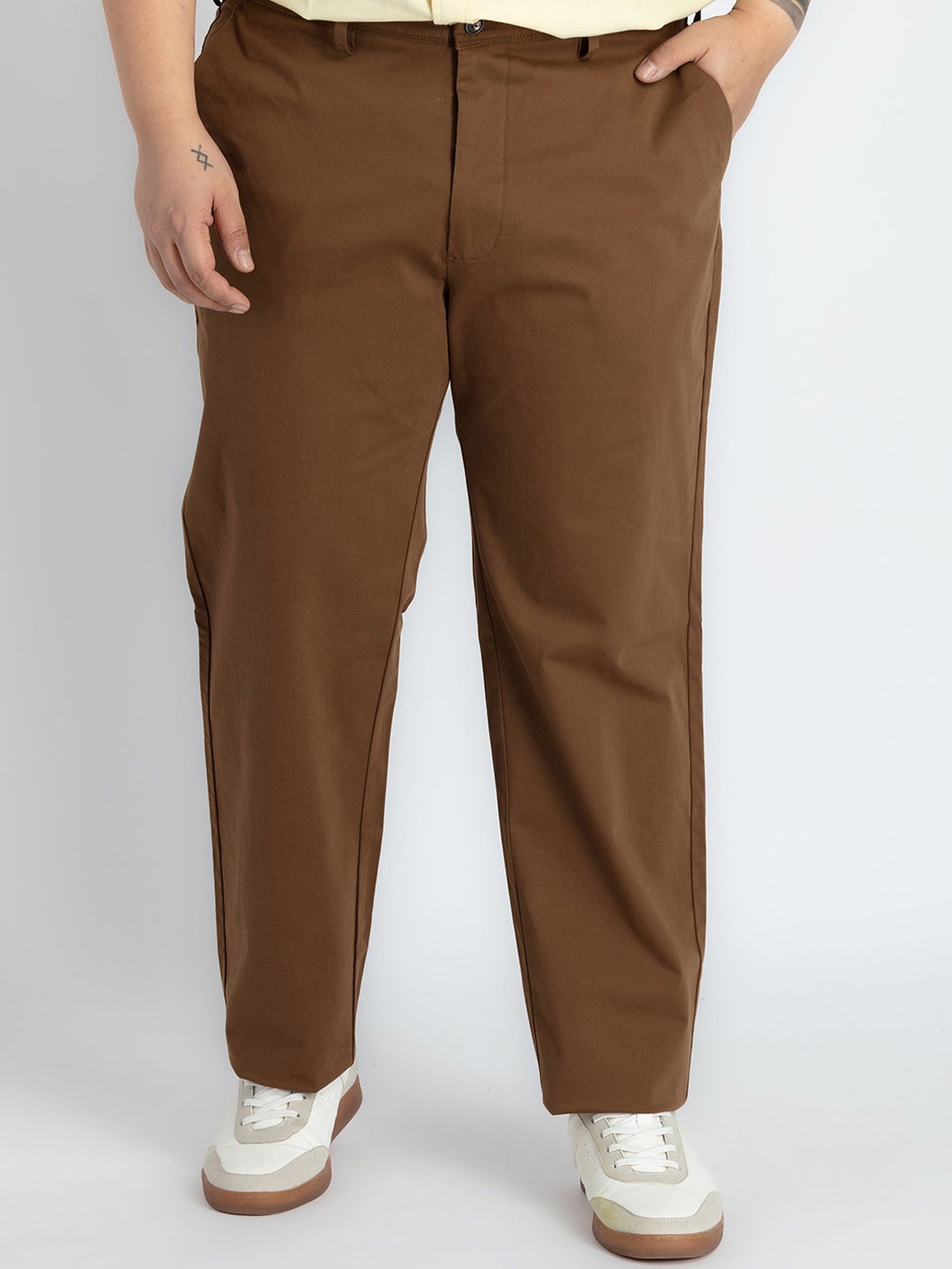 

UNSIZED Men Chinos Trousers, Brown
