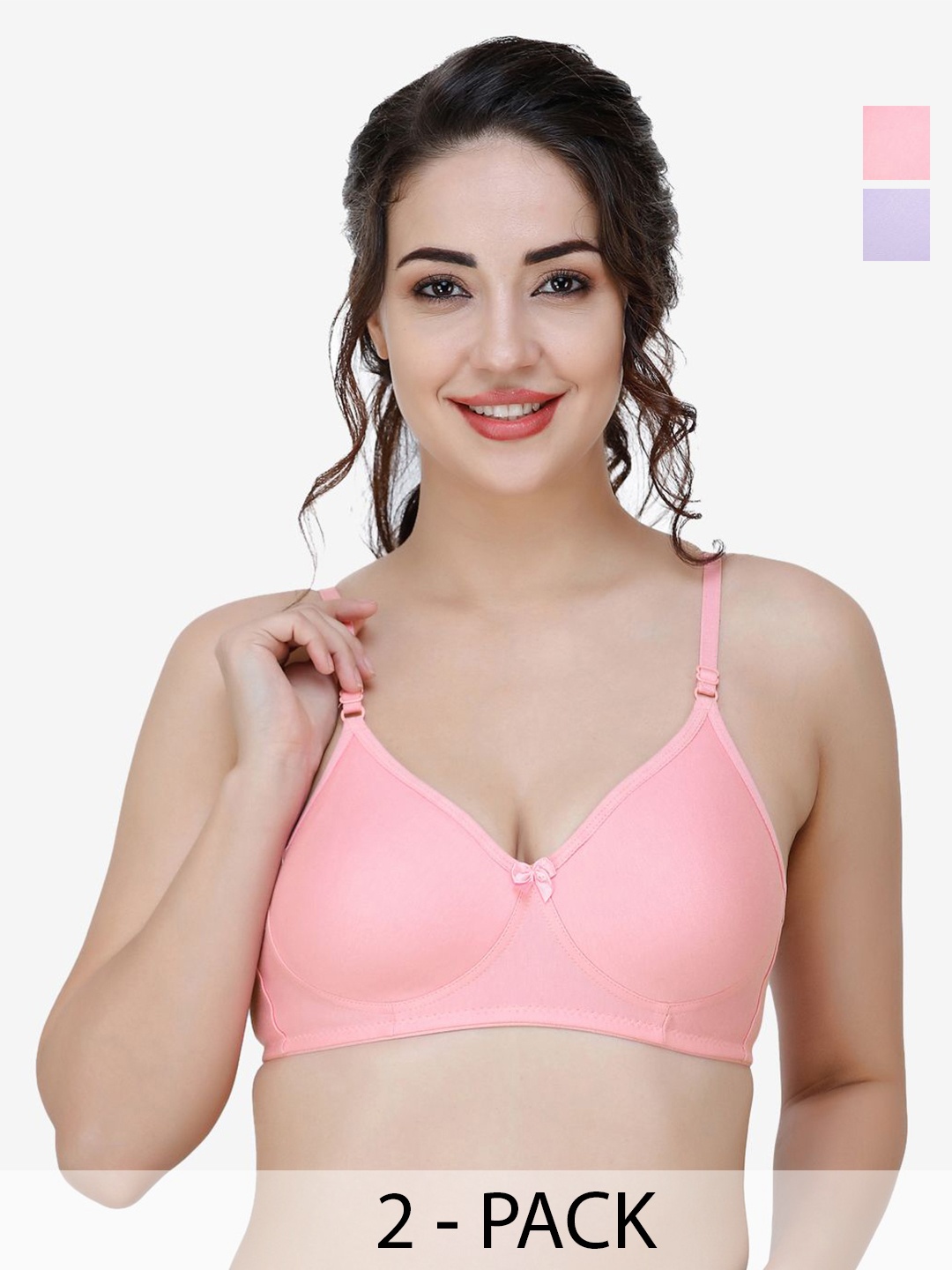 

Docare Pack Of 2 Full Coverage T-shirt Bra, Purple