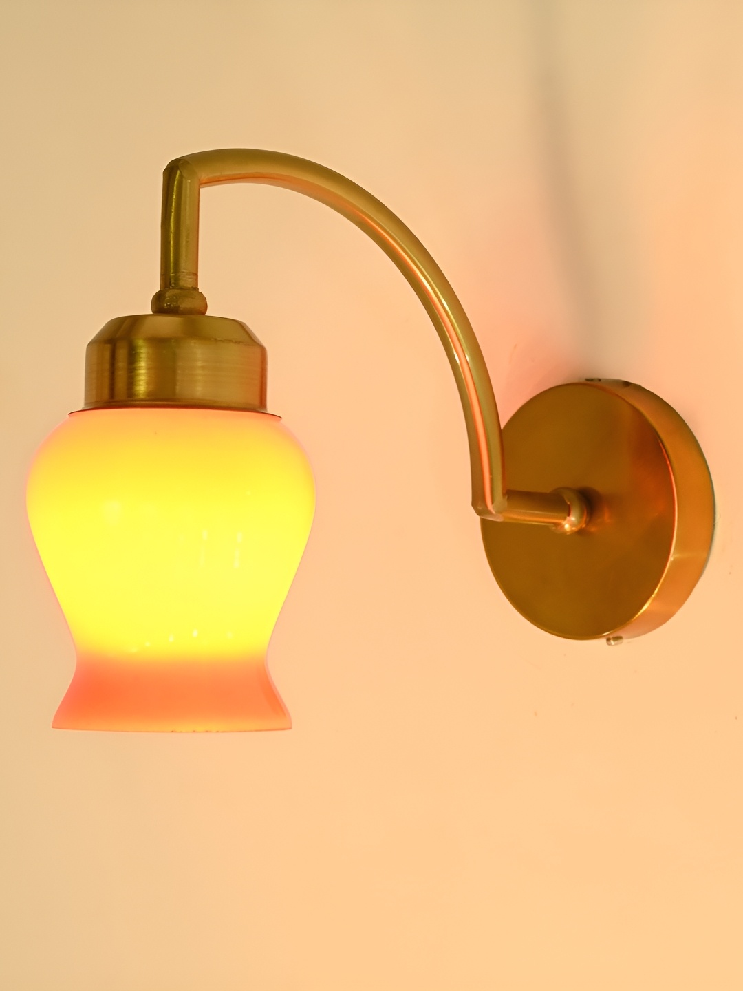 

Afast Gold-Toned & Orange-Coloured Glass Bell Shaped Wall Lamp