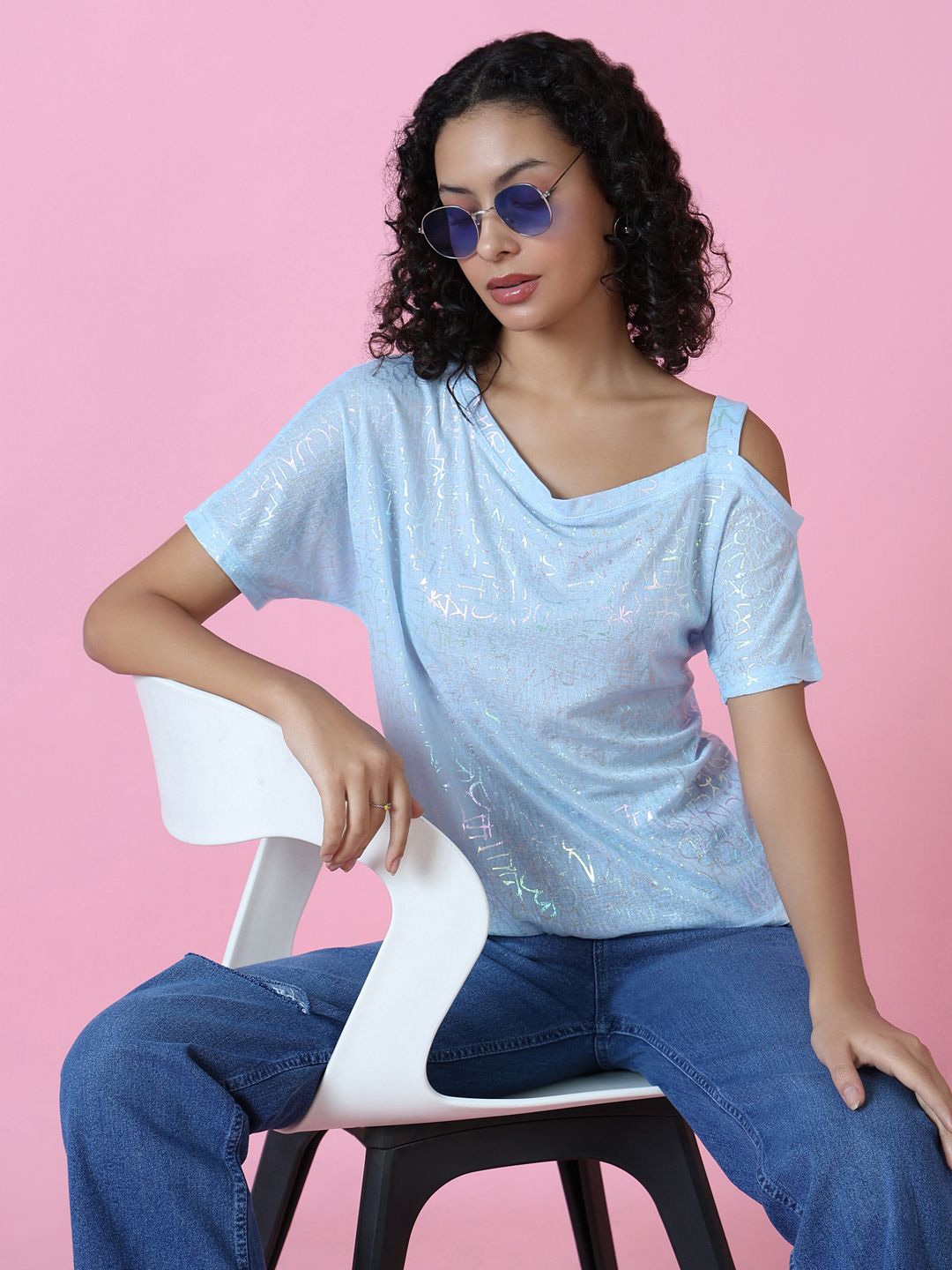 

SHOWOFF Print Top, Blue