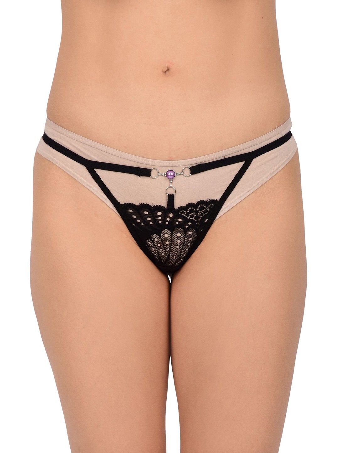 

bare dezire Mid-Rise Lace Thongs Briefs BZ_TNG_91_BLACK_S