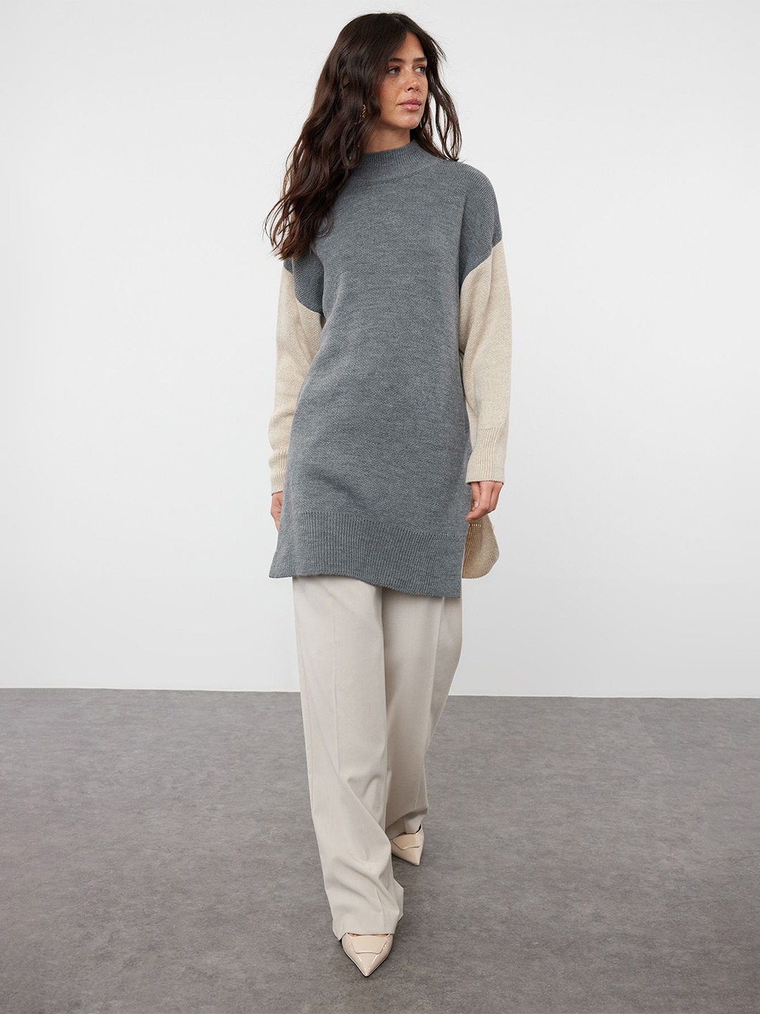 

Trendyol Women Longline Pullover, Beige