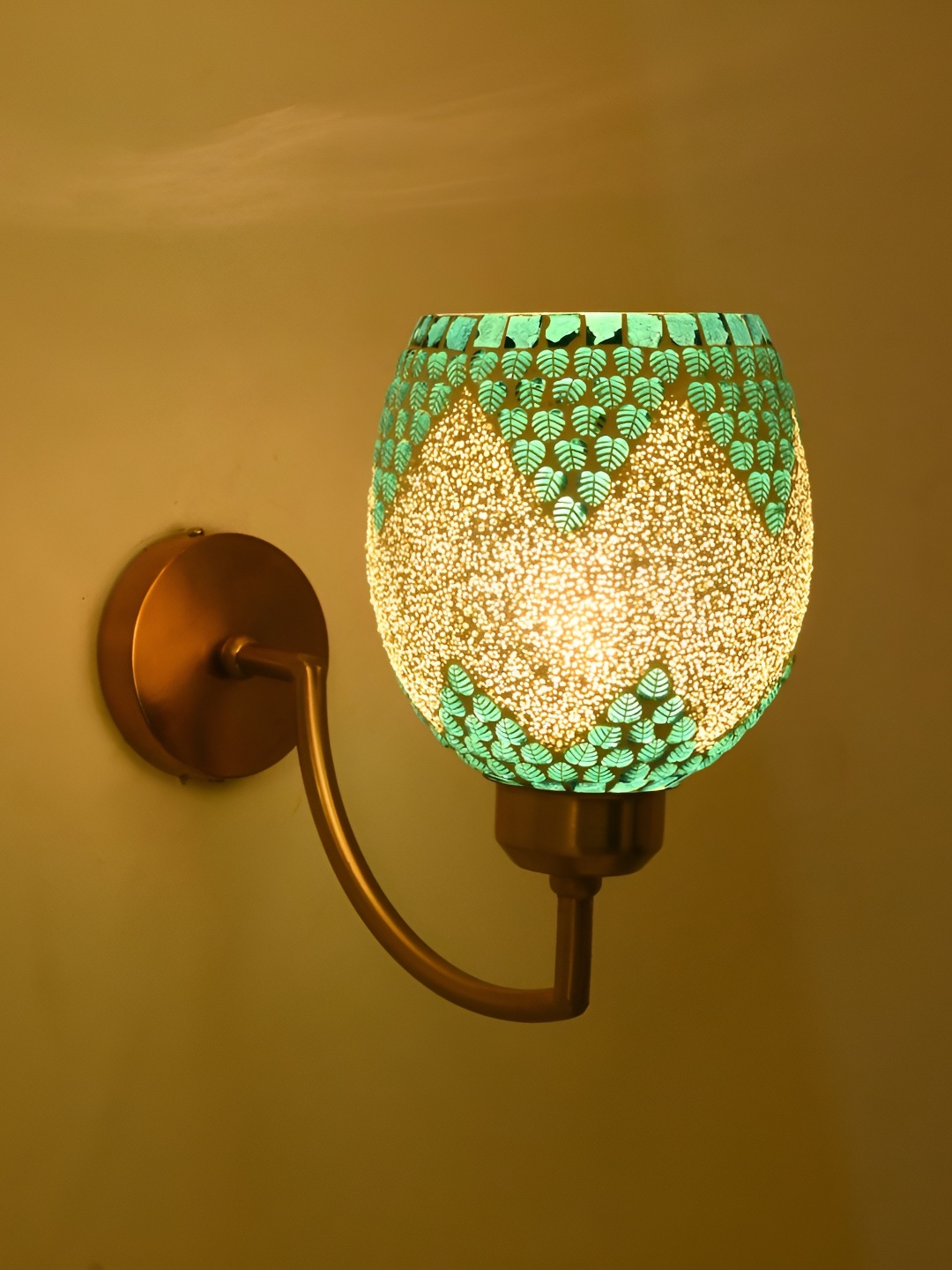 

Afast Yellow & Blue Embellished Contemporary Abstract Shaped Glass Wall Lamp