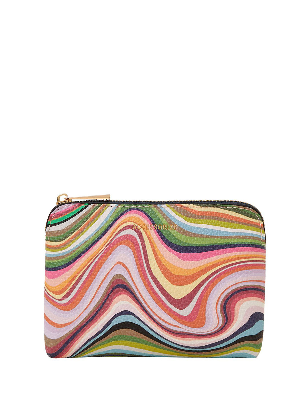 

Accessorize Women Abstract Printed PU Zip Around Wallet, Multi