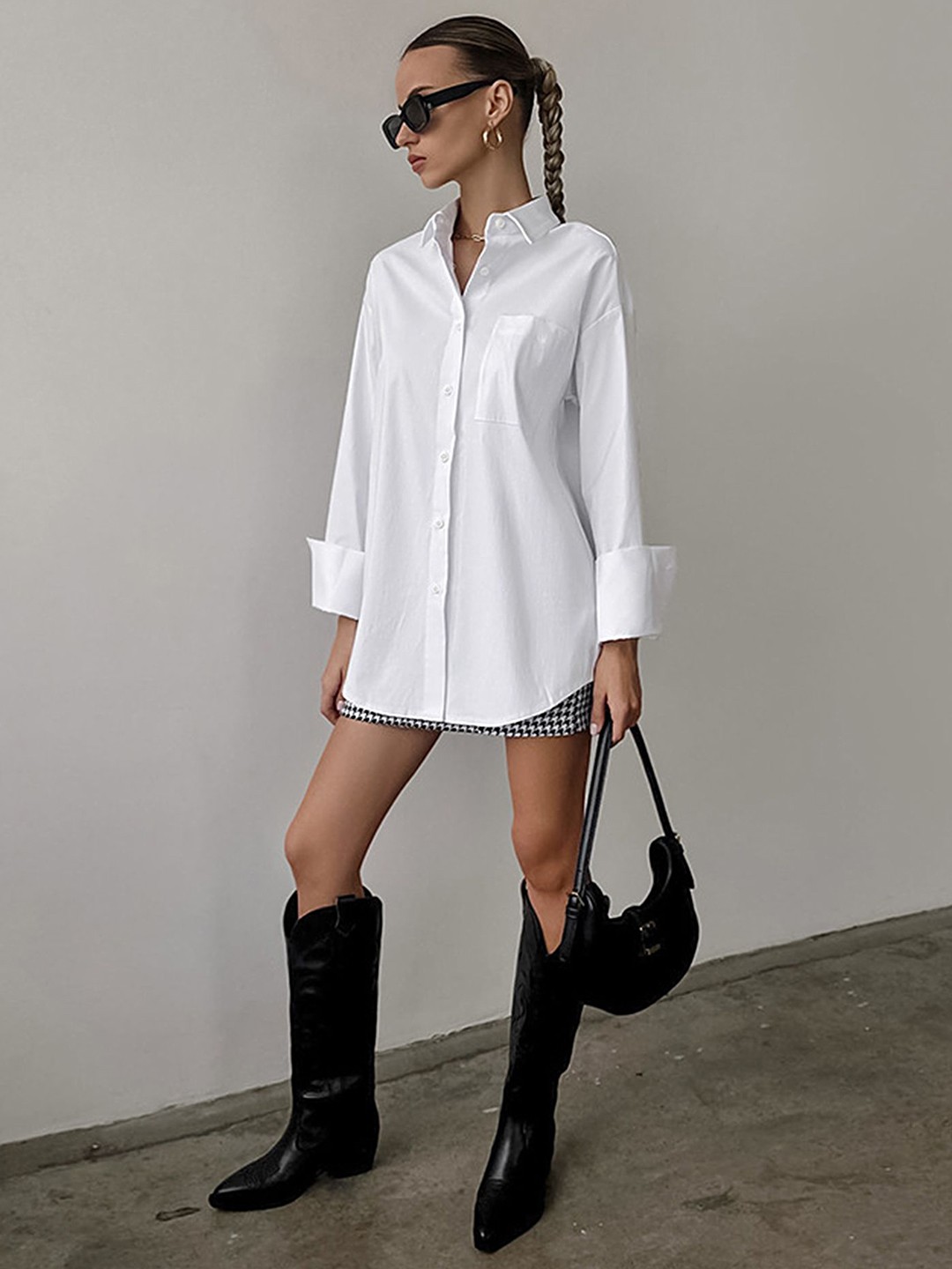 

LULU & SKY Shirt Style Top, White