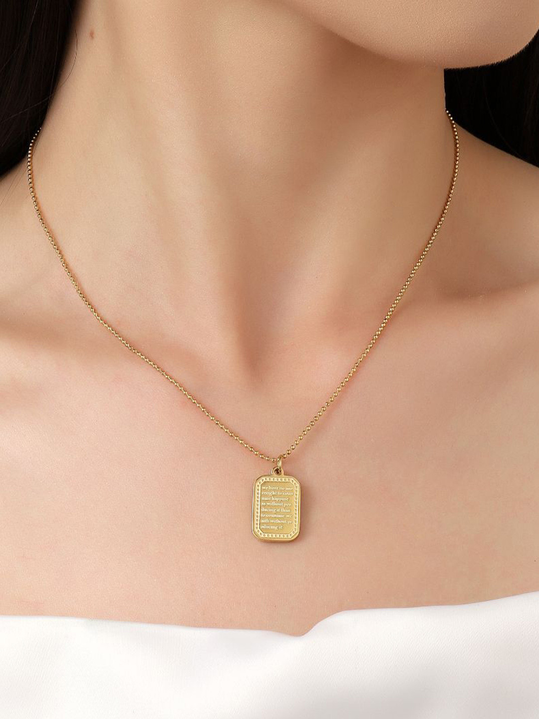 

SALTY Dark Ombre Square Pendants with Chains, Gold