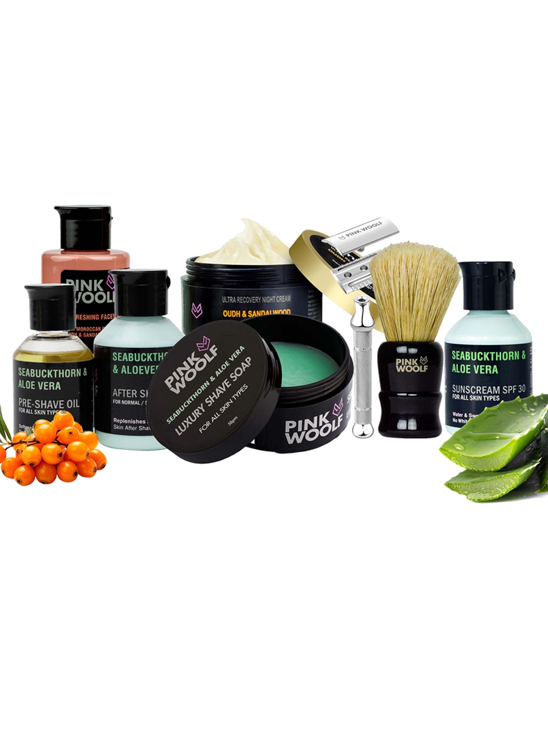 

PINK WOOLF Set Of 8 Grooming Combo, Black