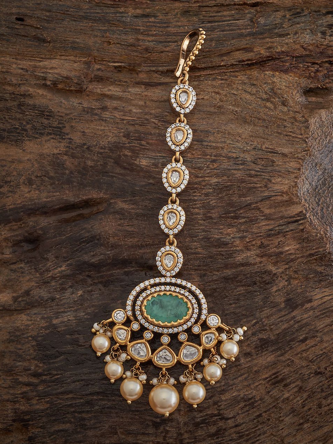 

Kushal's Fashion Jewellery Kundan Studded Maang Tikka, Gold