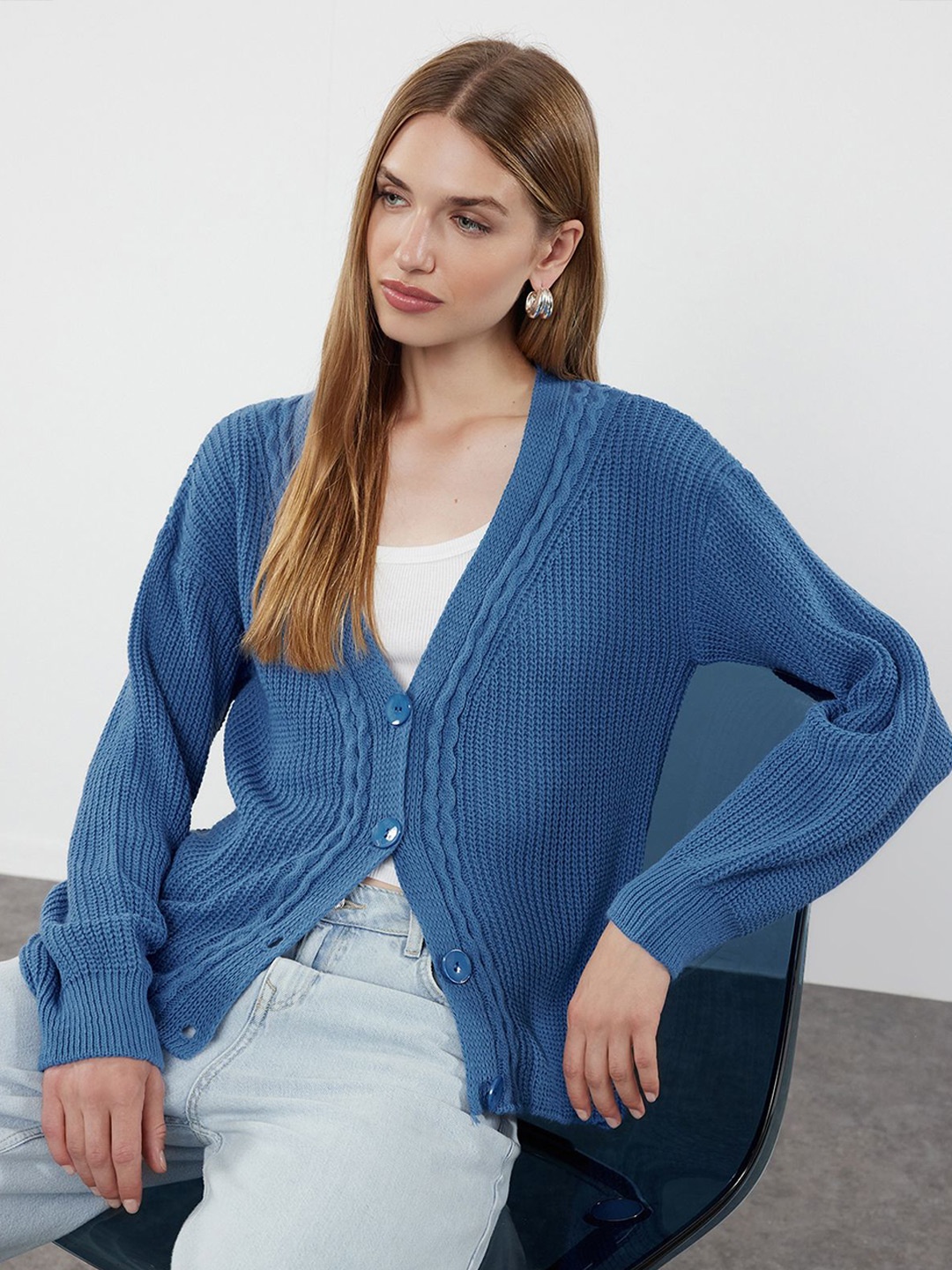 

Trendyol Women Cardigan, Blue