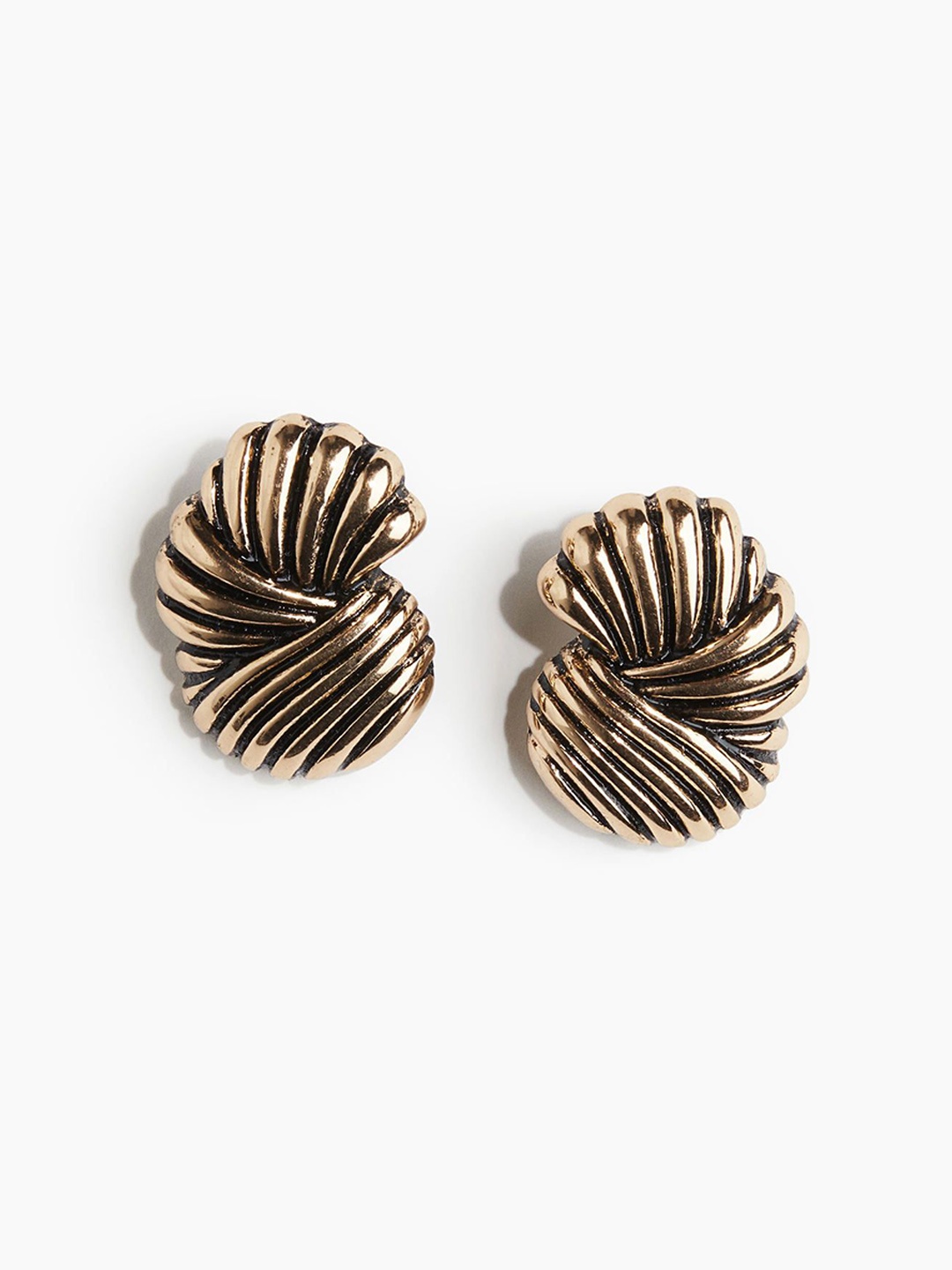 

H&M Fluted Earrings, Gold