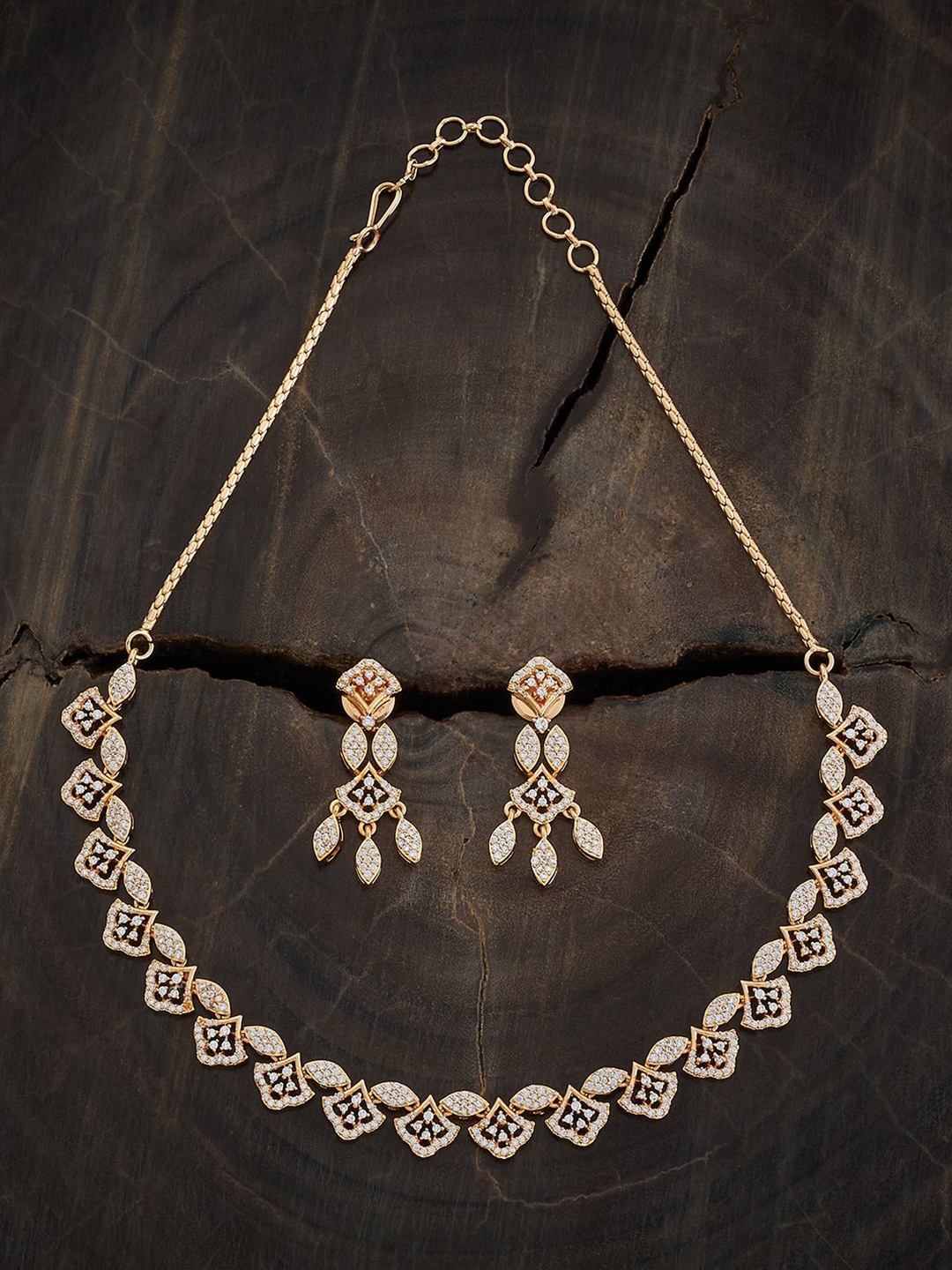 

Kushal's Fashion Jewellery Gold Plated Cubic Zirconia Studded Jewellery Set