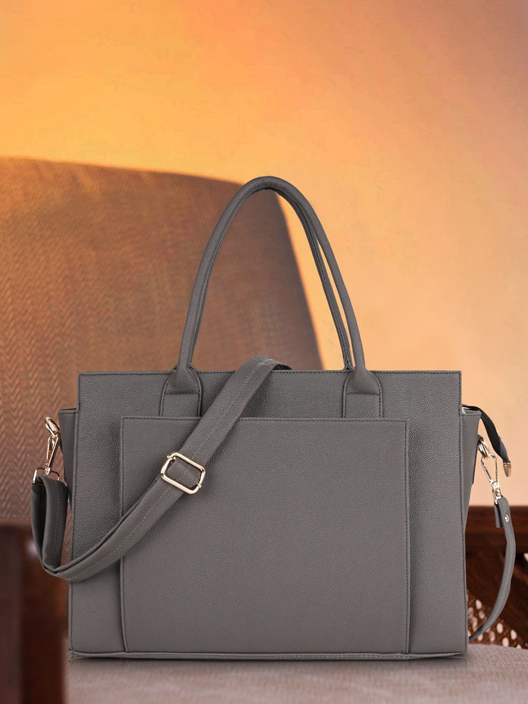 

PARSLEY Structured Tote Bag, Grey