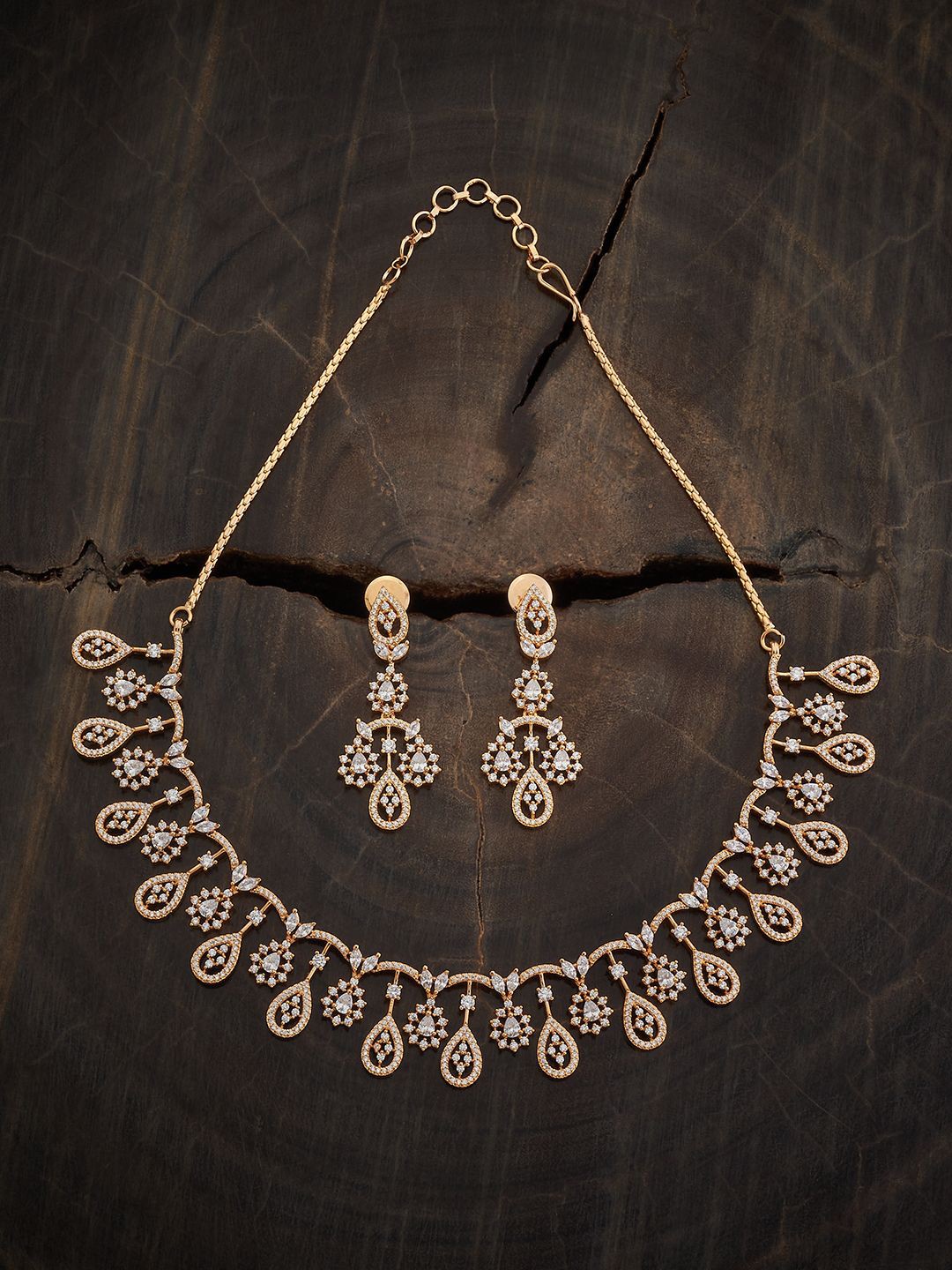 

Kushal's Fashion Jewellery Gold-Plated CZ Studded Jewellery Set