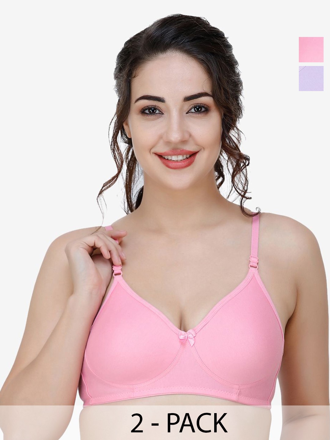 

Docare Women Pack Of 2 Full Coverage Non Padded T-shirt Bra, Purple