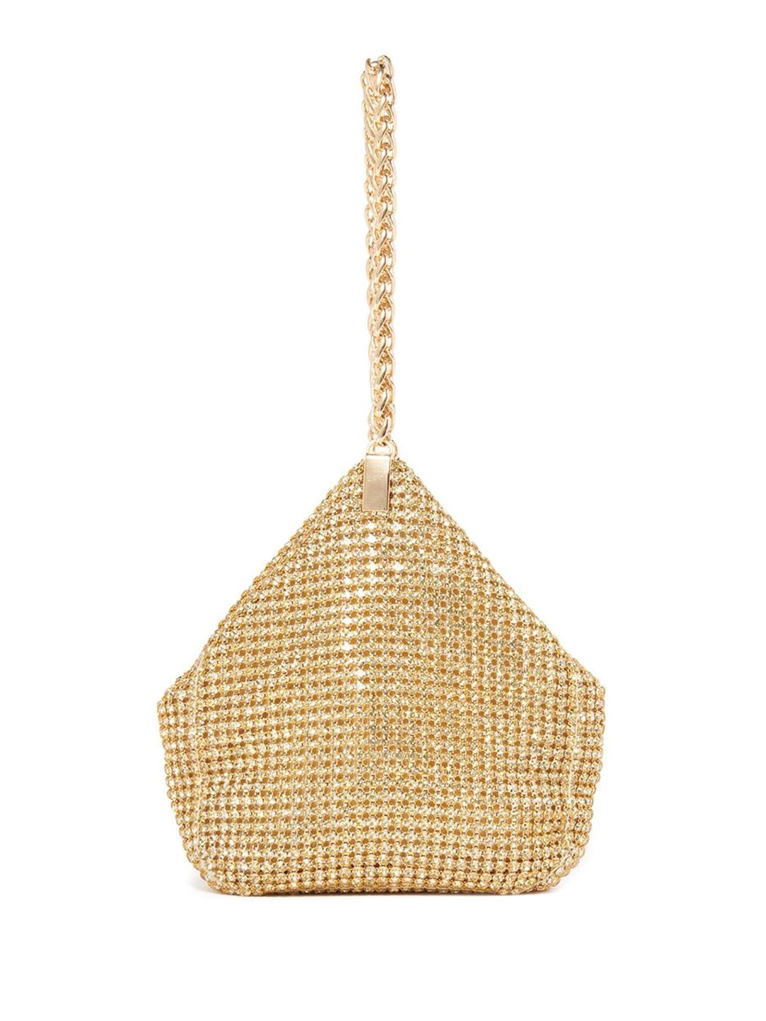 

Forever New Embellished PU Swagger Handheld Bag with Quilted, Gold