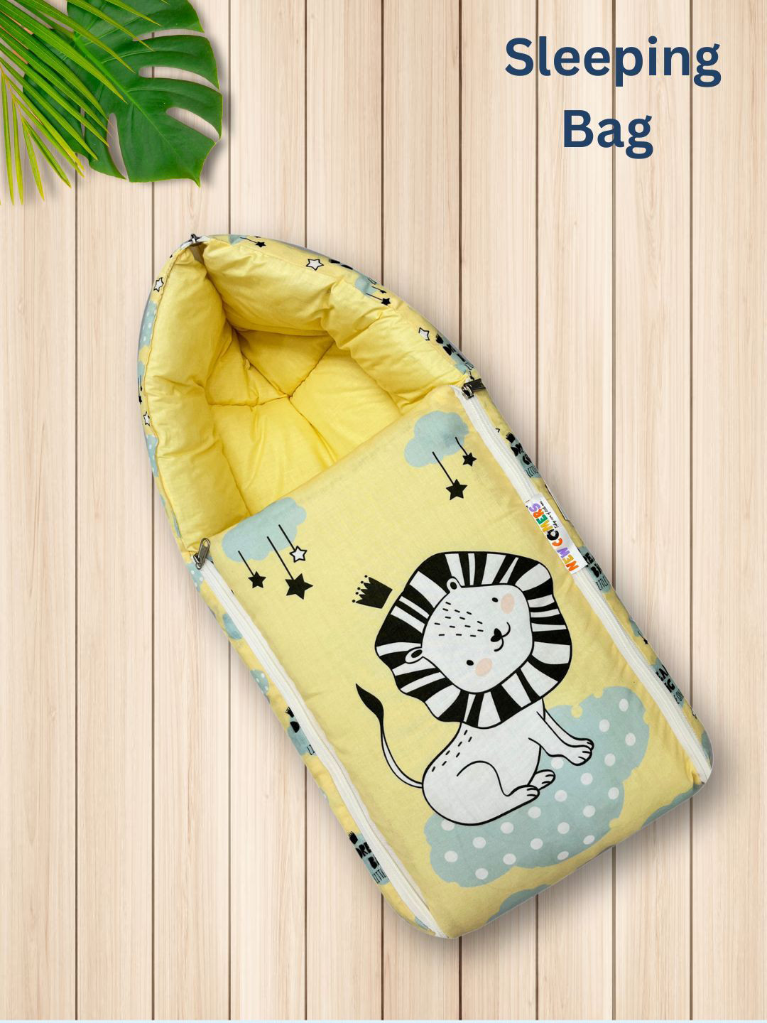 

NEW COMERS Kids Printed Cotton Baby Sleeping Bag, Yellow