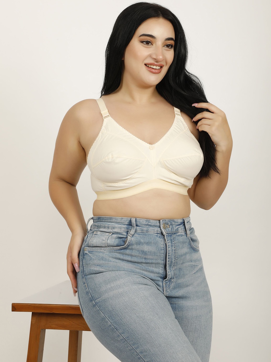

Hill Islands Women Plus Size Full Coverage Everyday Non Padded Bra, Beige