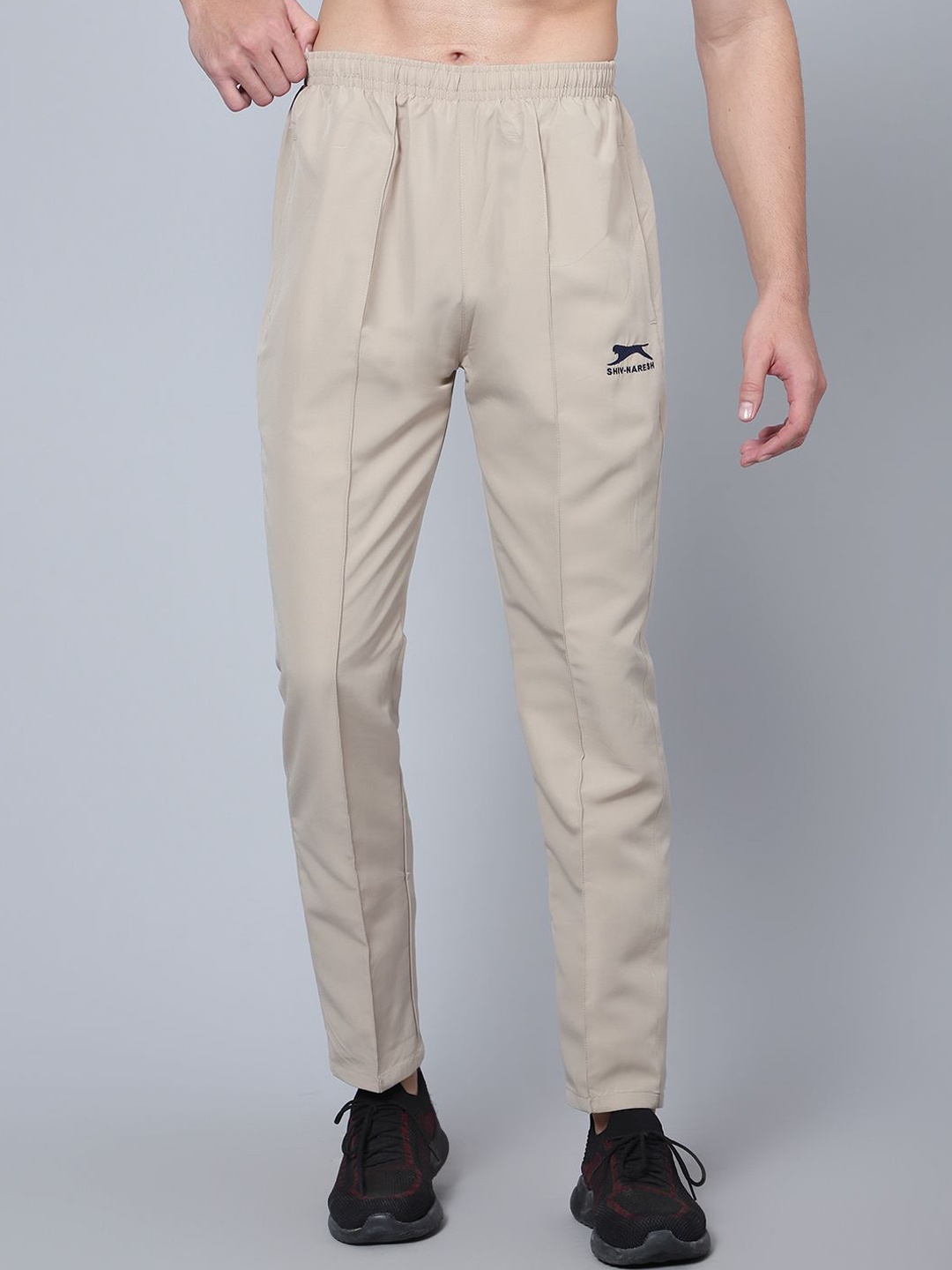 

Shiv Naresh Men Mid Rise Gym Track Pants, Beige