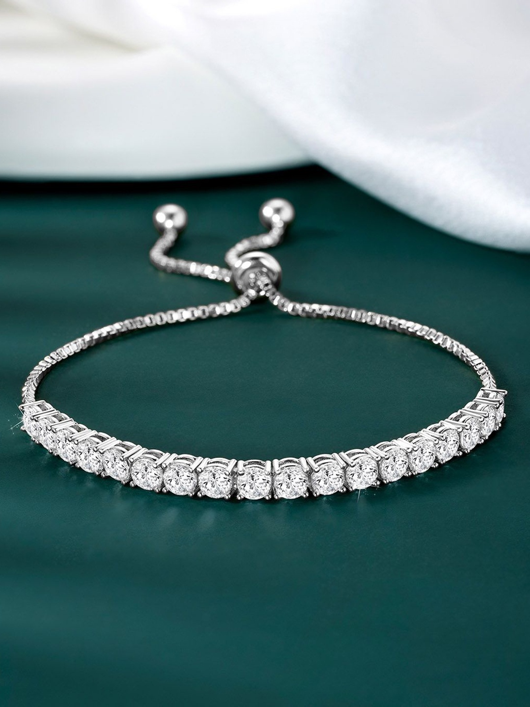 

Peora Silver-Plated Cubic Zirconia Wraparound Bracelet