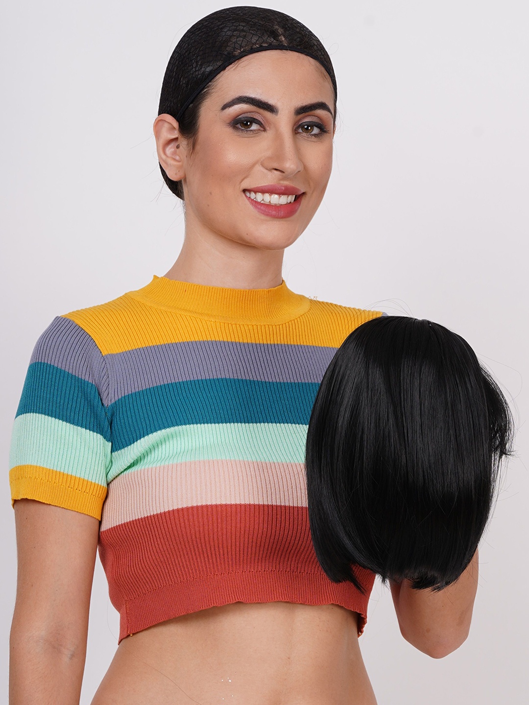 

CRIBE Bob Cut With Fringe Fancy Hair Wig - BLACK