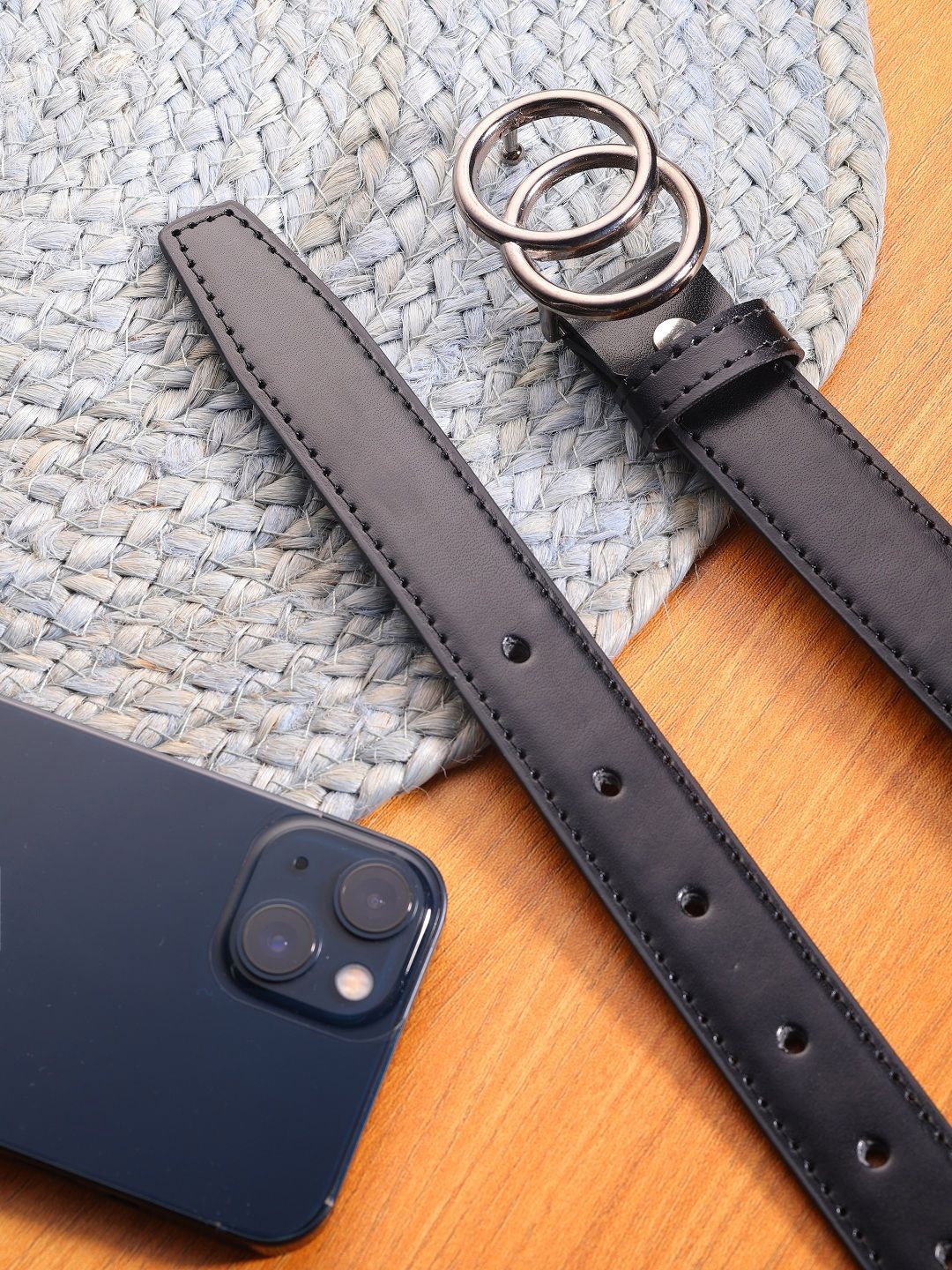 

SAZARA Women Leather Belt, Black
