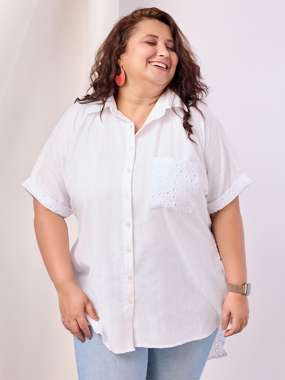 

ONRA Women Comfort Opaque Casual Shirt, White